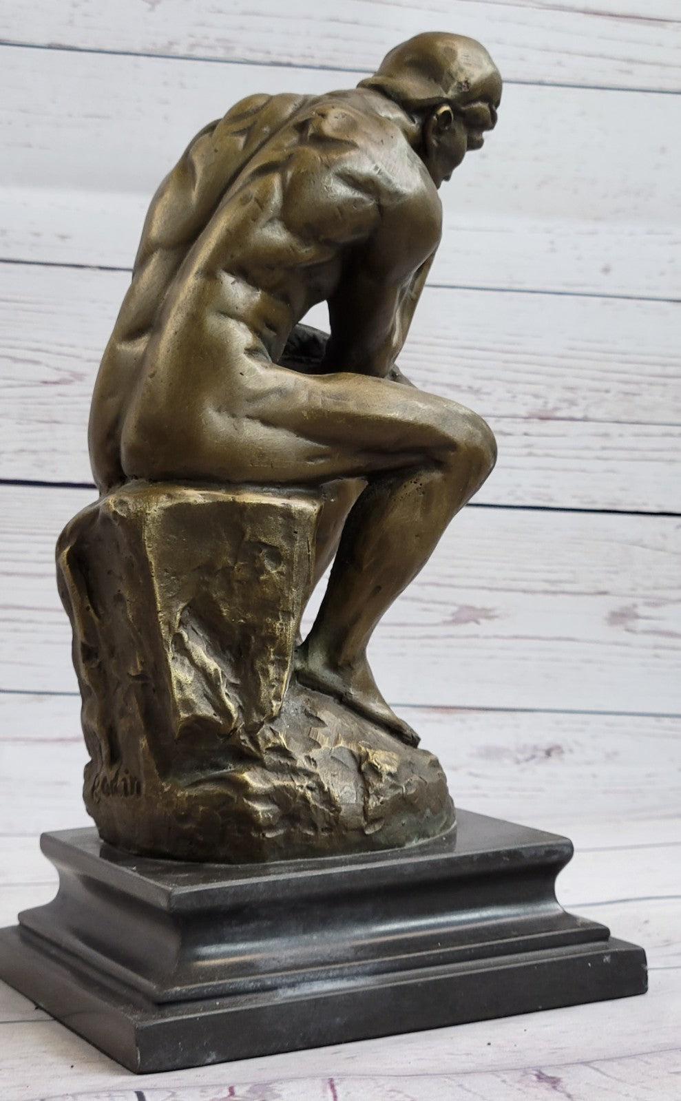 Bronze Sculpture Statue 10" The Thinker Rodin Sculpture Museum Reproduction Sale