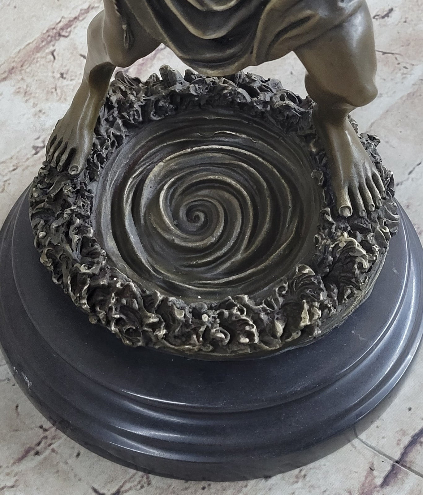 Buy Stunning Atlas Bronze Sculpture – Male Figurine with Marble Base Home Decor