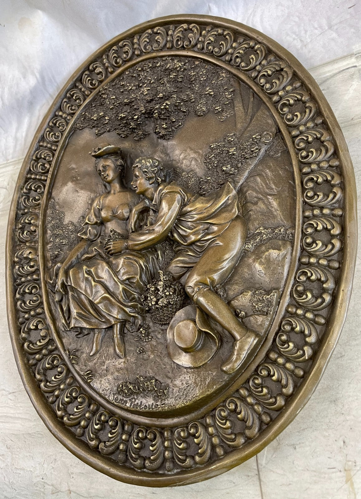 Hand Made Hot Cast by Lost Wax a Romantic Couple Courting Bronze Masterpiece 4 W