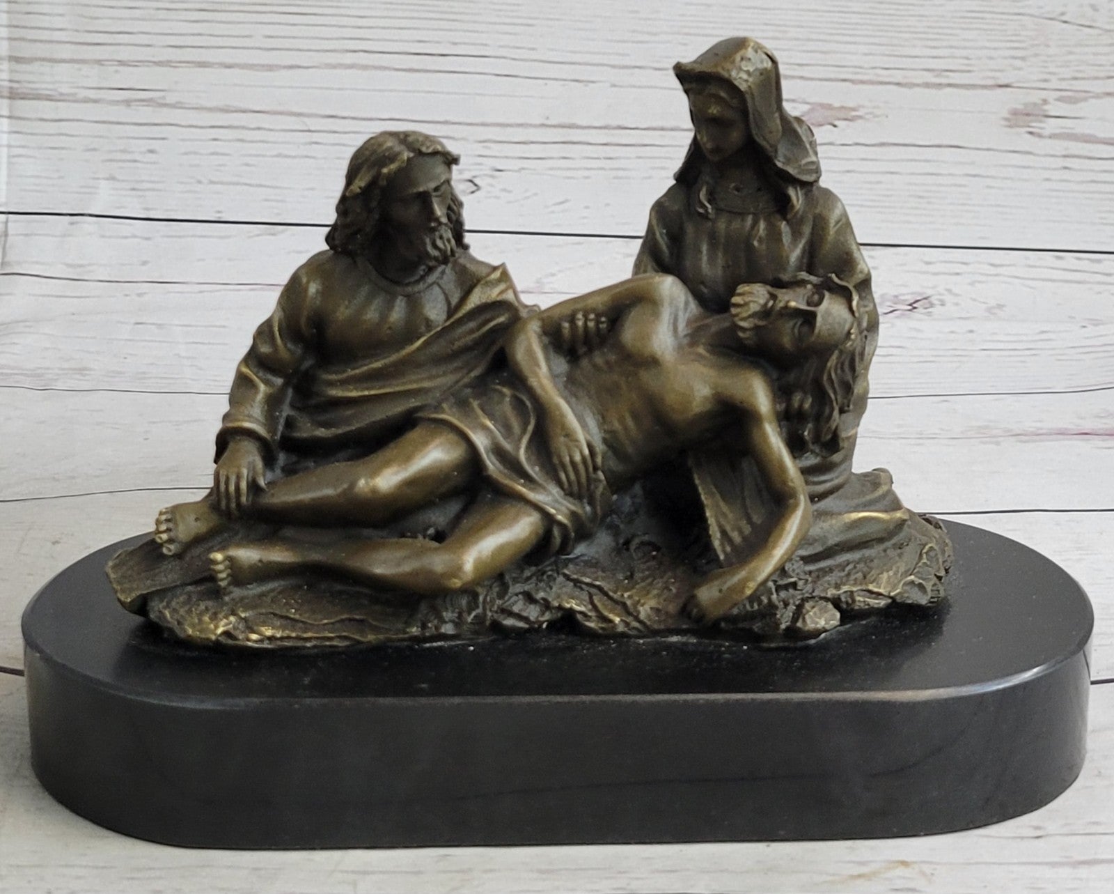 Bronze Sculpture Signed Original Valli Christ Lamentation Hot Cast Sculpture