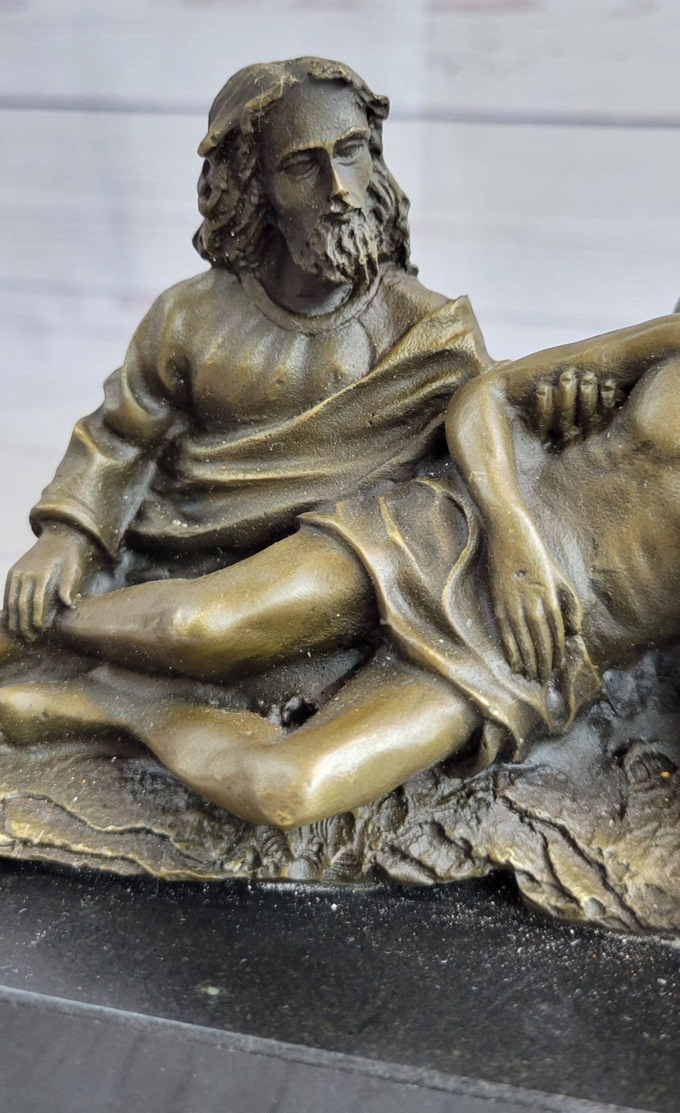 Bronze Sculpture Signed Original Valli Christ Lamentation Hot Cast Sculpture