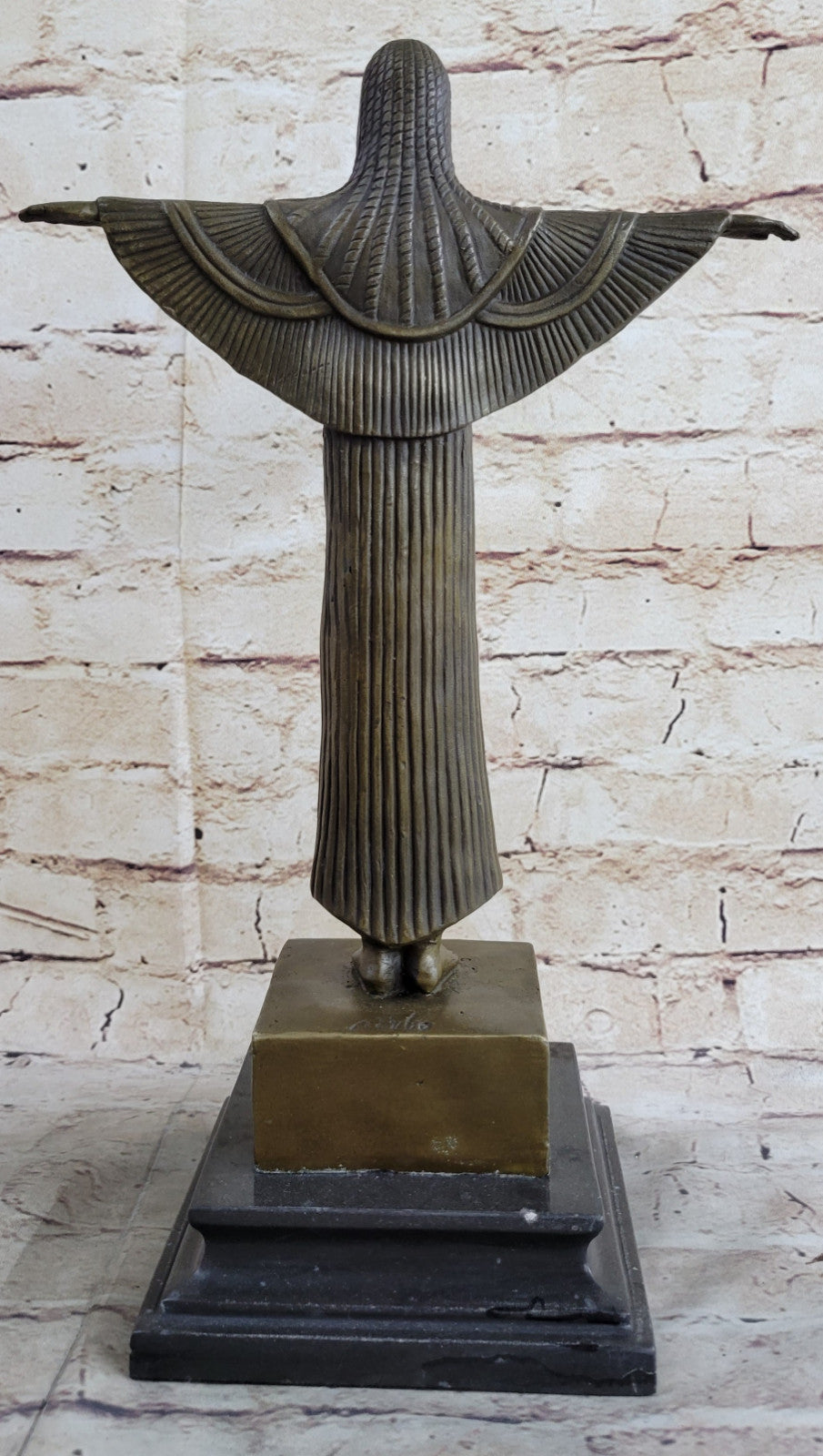 Princess Statue Sculpture Handmade Bronze on Marble Cleopatra Egyptian Figurine