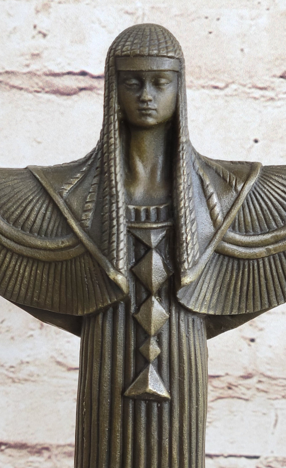 Princess Statue Sculpture Handmade Bronze on Marble Cleopatra Egyptian Figurine