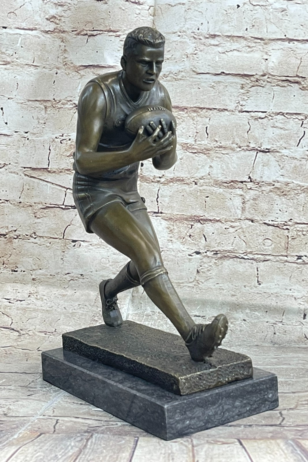 Rugby  Australian Australia Player 100% solid Bronze Sculpture Statue Decor  Sale