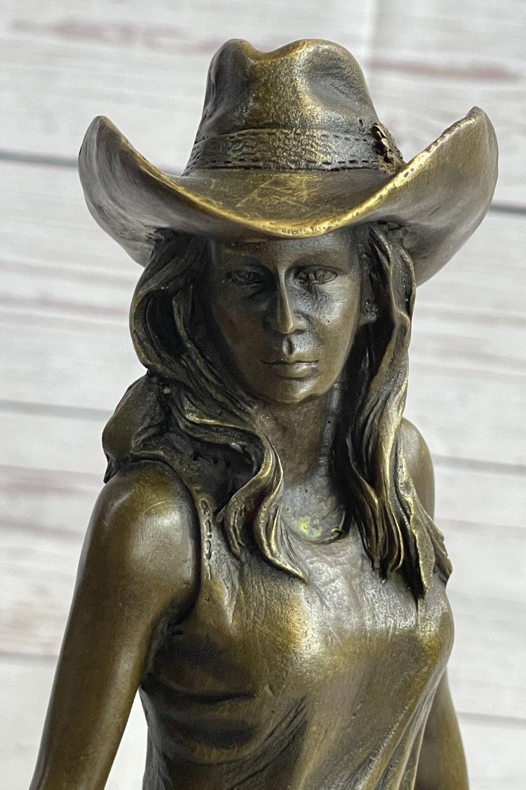 Handcrafted bronze sculpture SALE With Cowgirl Cast Hot Kamiko Signed Original