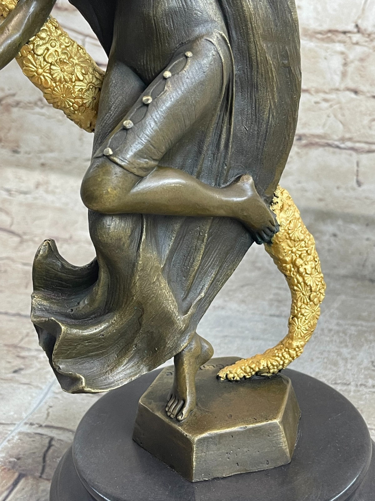 Art Deco Shawl Dancer Bronze Sculpture Marble Statue Figurine Fast Shipping!!