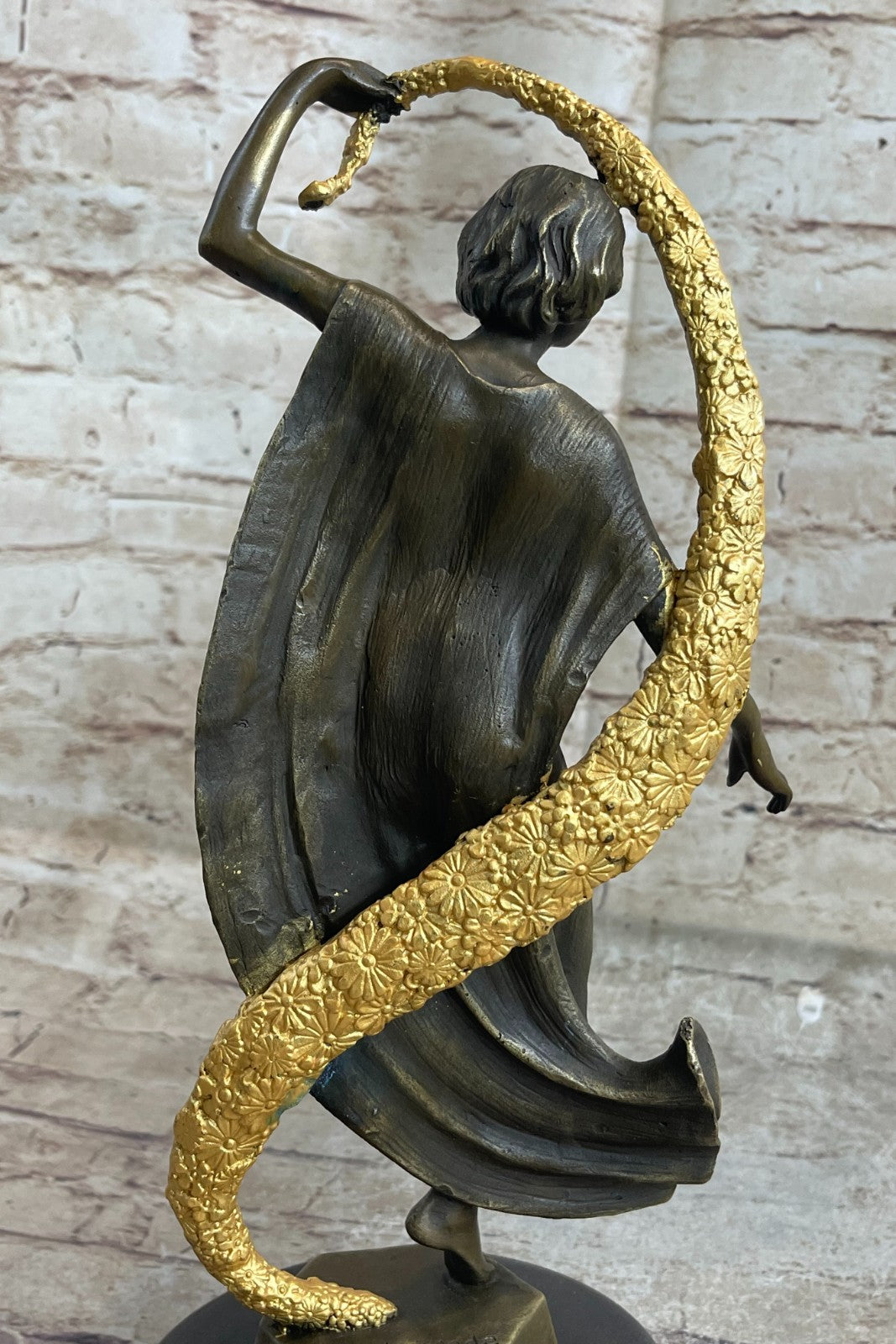 Art Deco Shawl Dancer Bronze Sculpture Marble Statue Figurine Fast Shipping!!