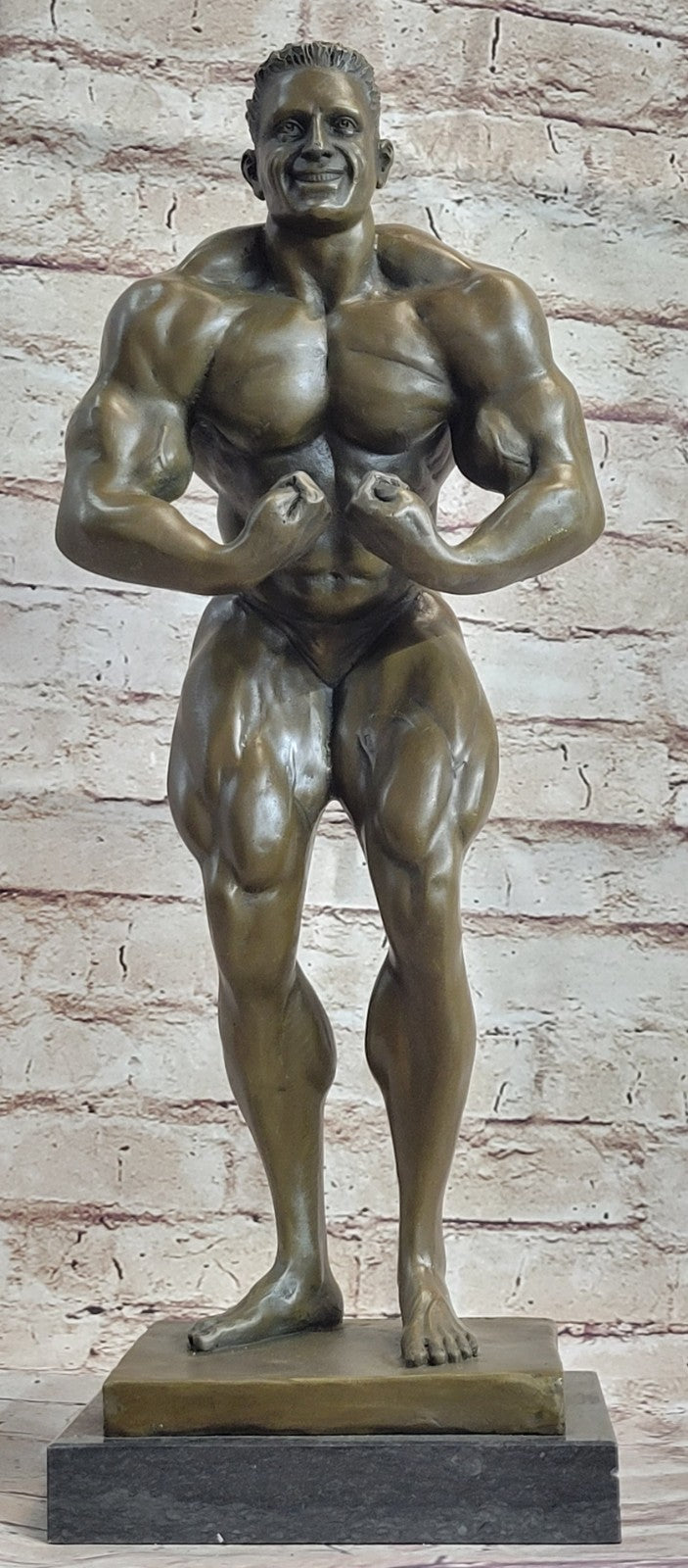 Handcrafted bronze sculpture SALE Marble Man Nude Art Modern Muscular Abstract