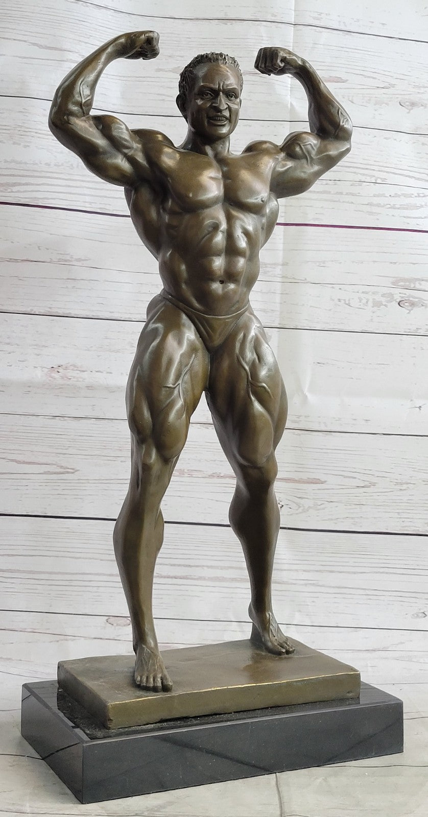 Handcrafted bronze sculpture SALE Decor Home Man Muscle Large Deco Art Original