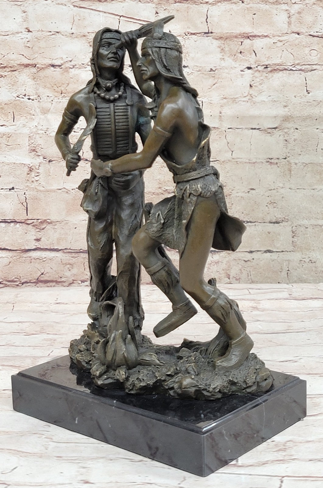 Bronze Sculpture Hot Cast American Indian Tribes by Aldo Vitaleh Statue Figurine