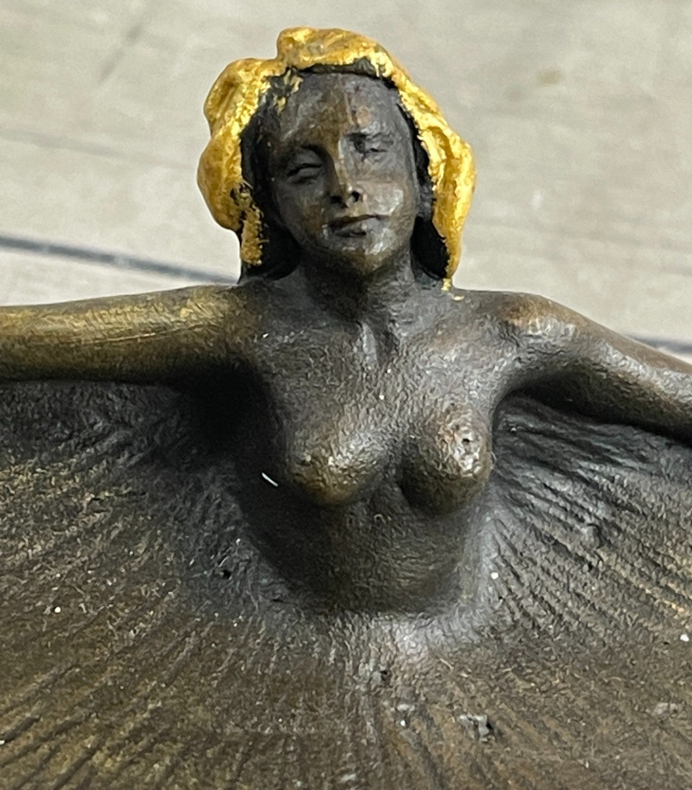 Handmade Gilt Soap Dish Jewelry Tray Bronze Sculpture Figurine by Rubin Fine Art