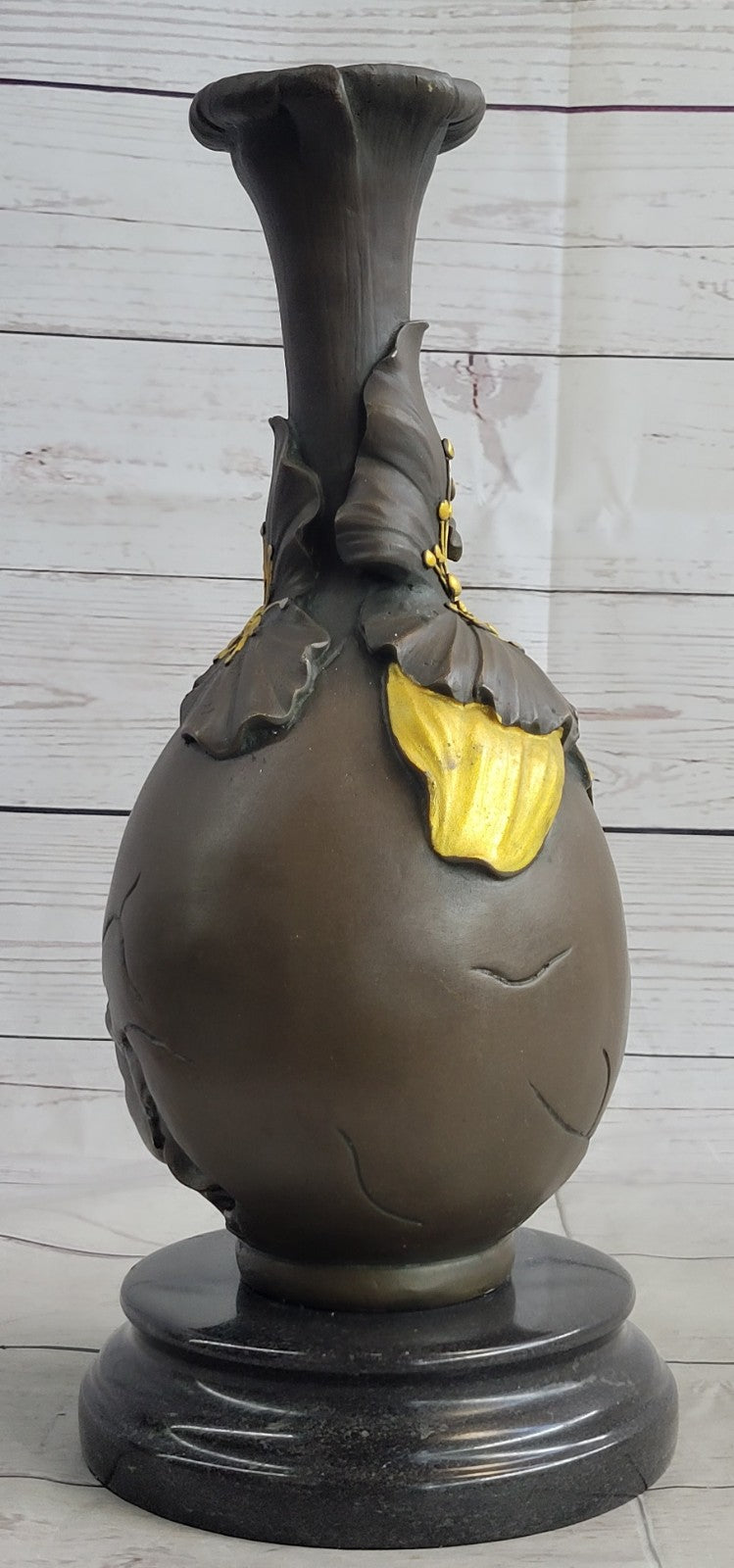 Gilt Bronze Gorgeous Woman Sculpture Vase Perfect Christmas Gift Xmas Statue