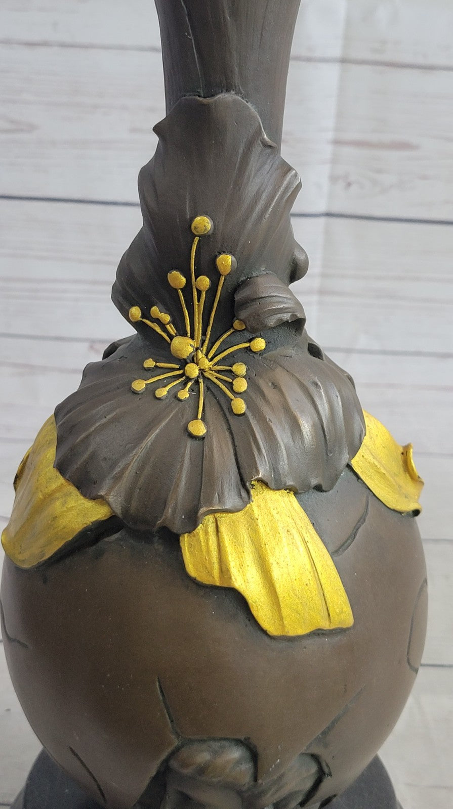 Gilt Bronze Gorgeous Woman Sculpture Vase Perfect Christmas Gift Xmas Statue