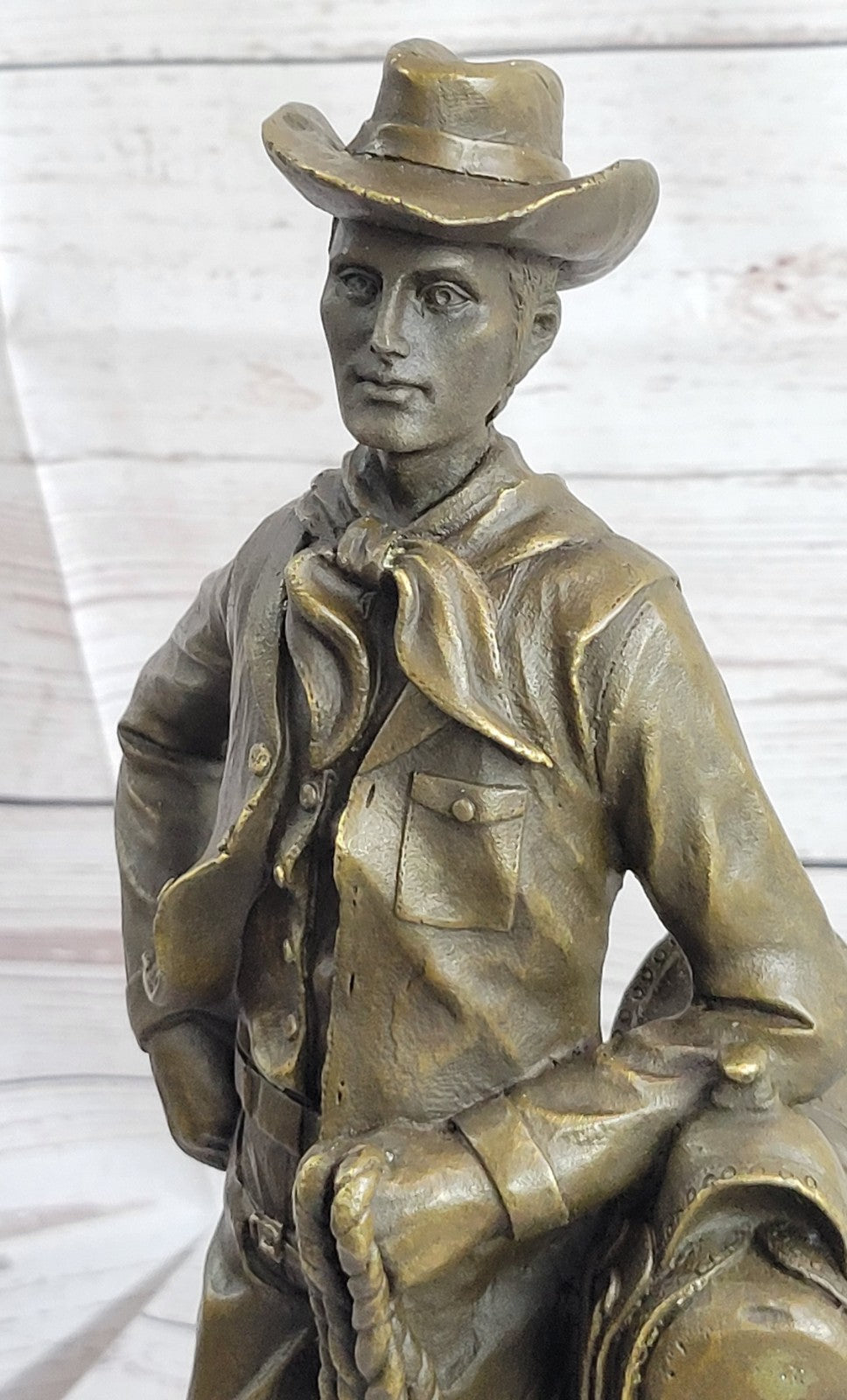 Patoue Cowboy Bronze Sculpture Handcrafted French Artist Original Signed  Figure