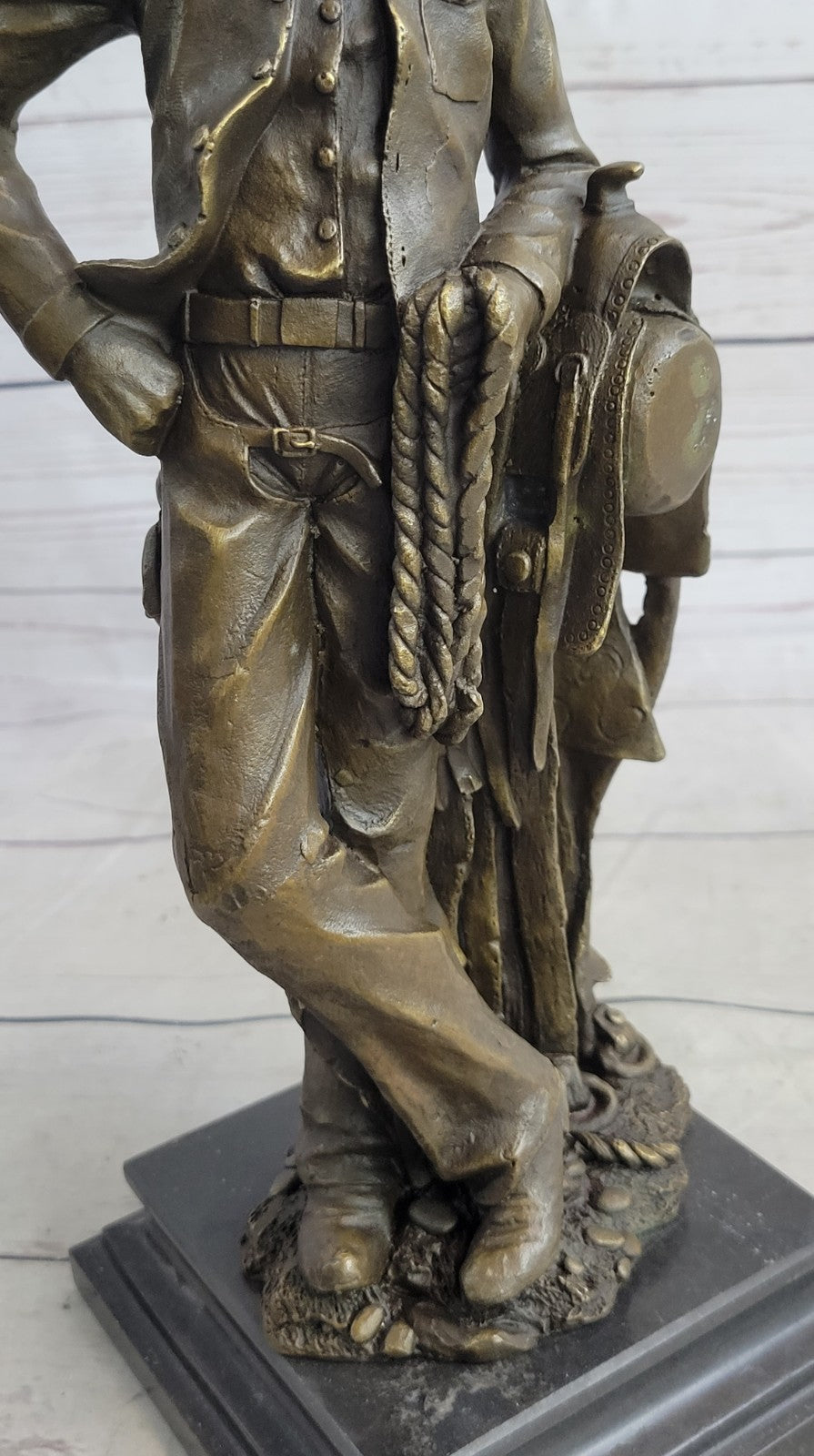 Patoue Cowboy Bronze Sculpture Handcrafted French Artist Original Signed  Figure