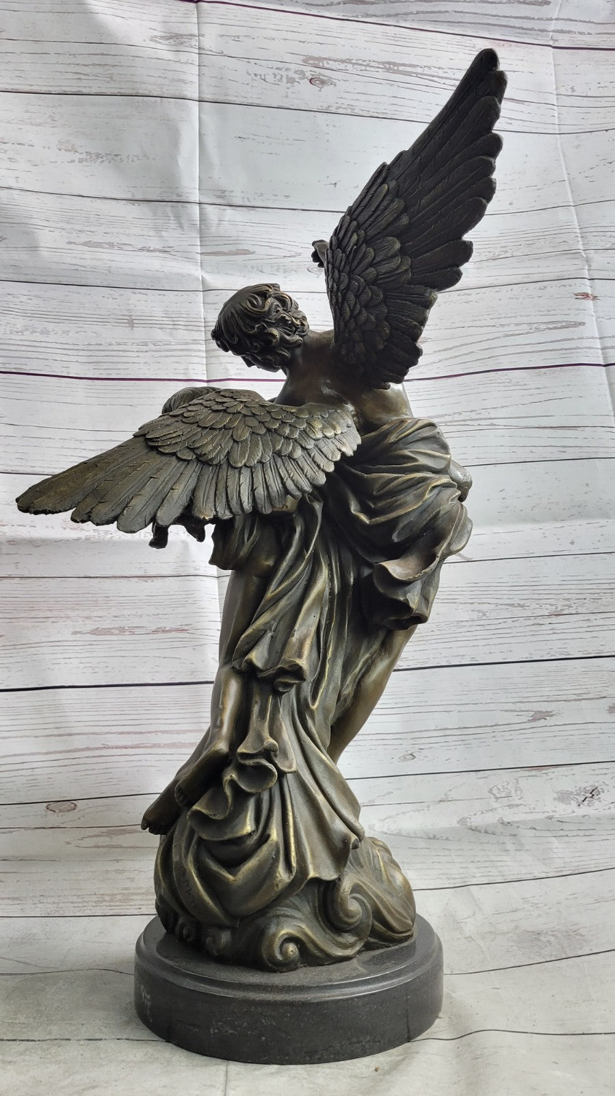 Winged Lovers Angels Cupid Psyche Eros Aphrodite Venus Bronze Marble Statue Art