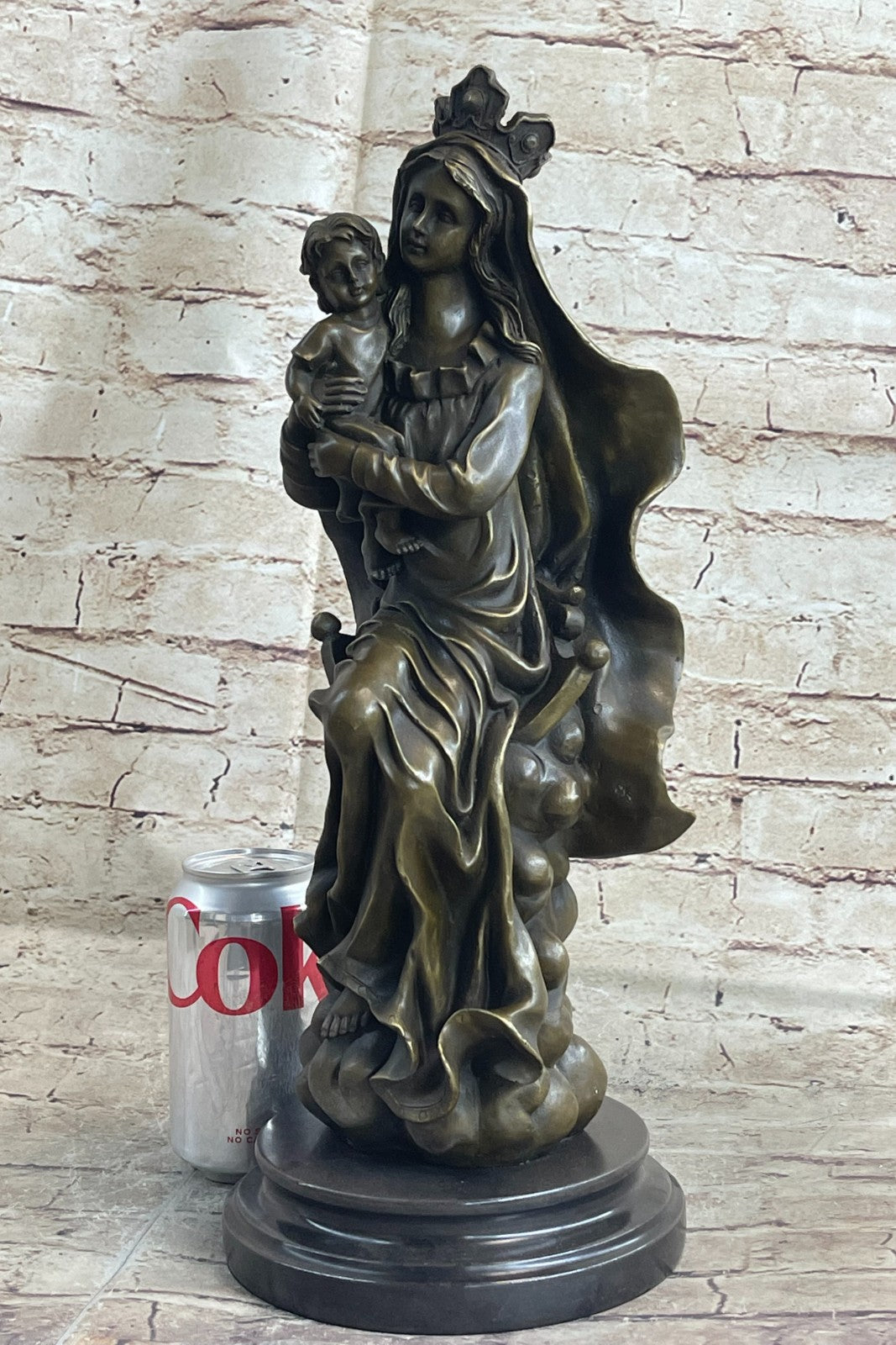 Original Signed Valli Madonna And Baby Jesus Bronze Sculpture Statue Figure NR