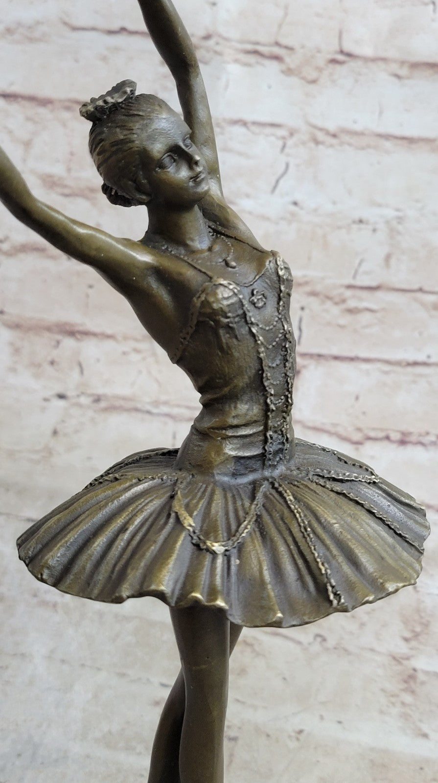 Bronze Ballerina Stretching Statue With Marble Base Art Nouveau Home Decor Deal