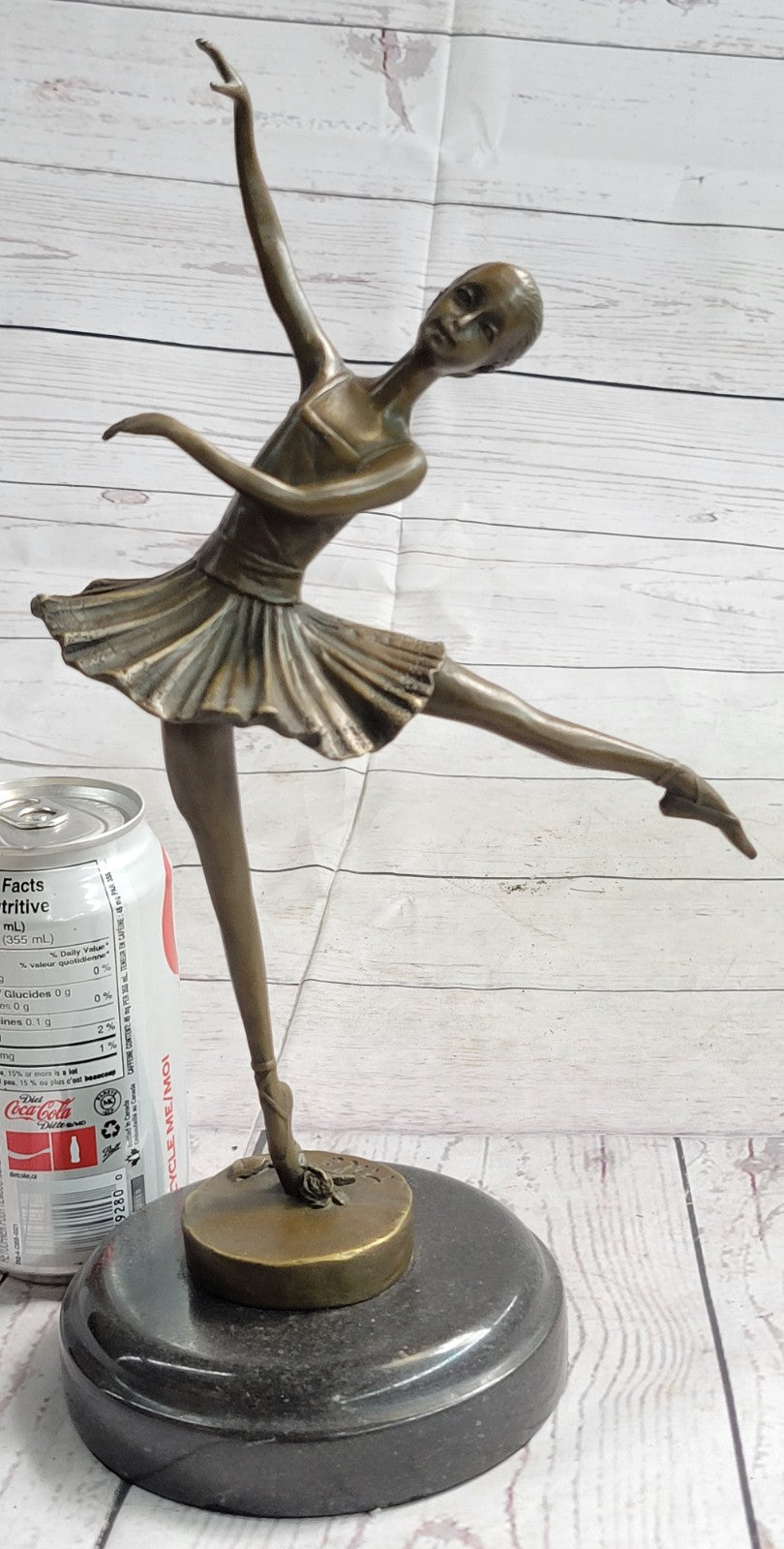 Art Deco Hot Cast Bronze Graceful Ballerina Ballet Statue Sculpture M. Lopez Gift