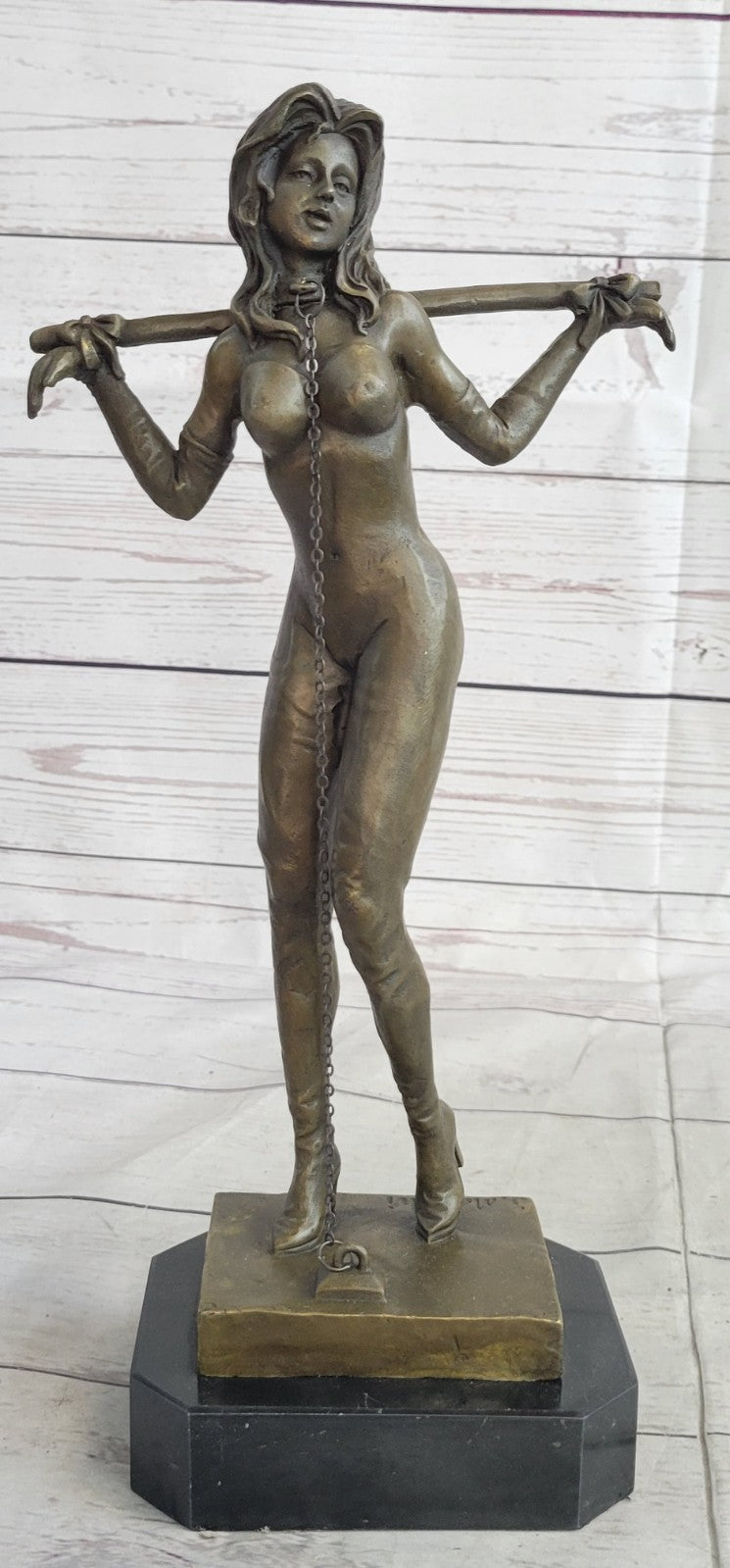 German Sexual Nude Girl Sculpture Hot Cast Erotic Bronze Artist Art Figurine LRG