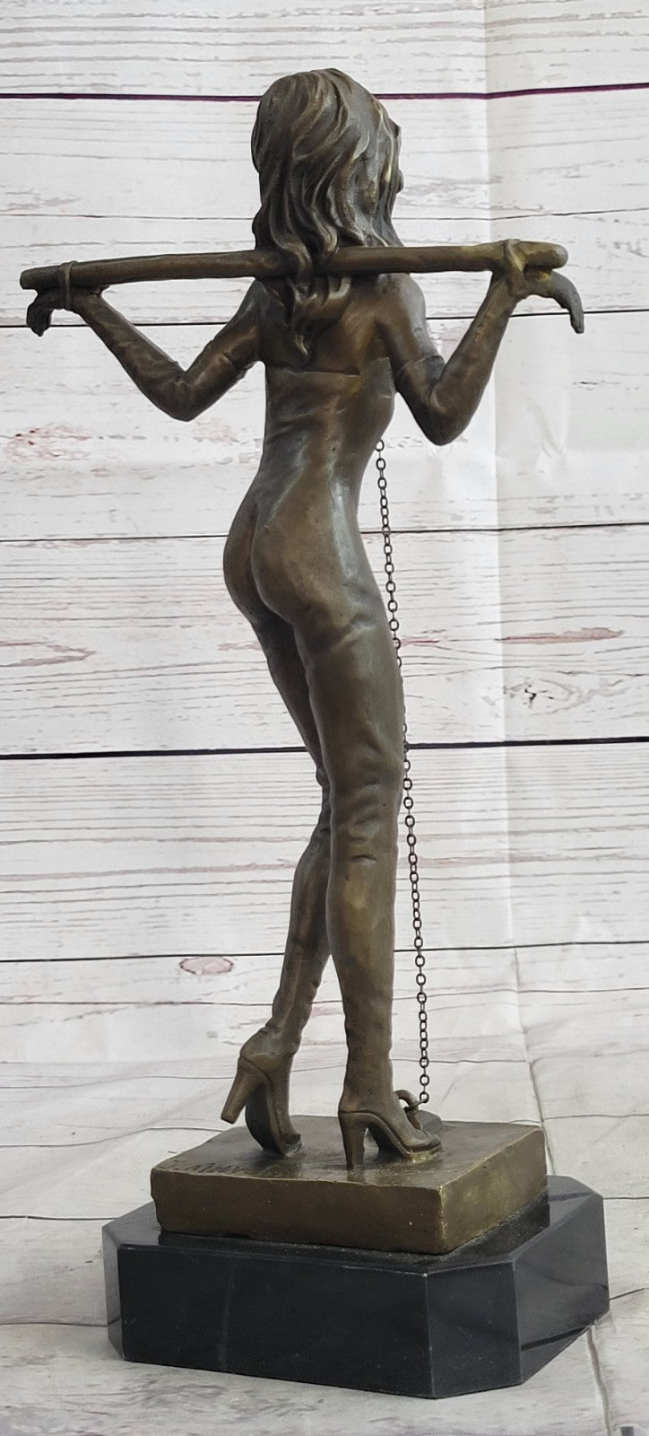 German Sexual Nude Girl Sculpture Hot Cast Erotic Bronze Artist Art Figurine LRG
