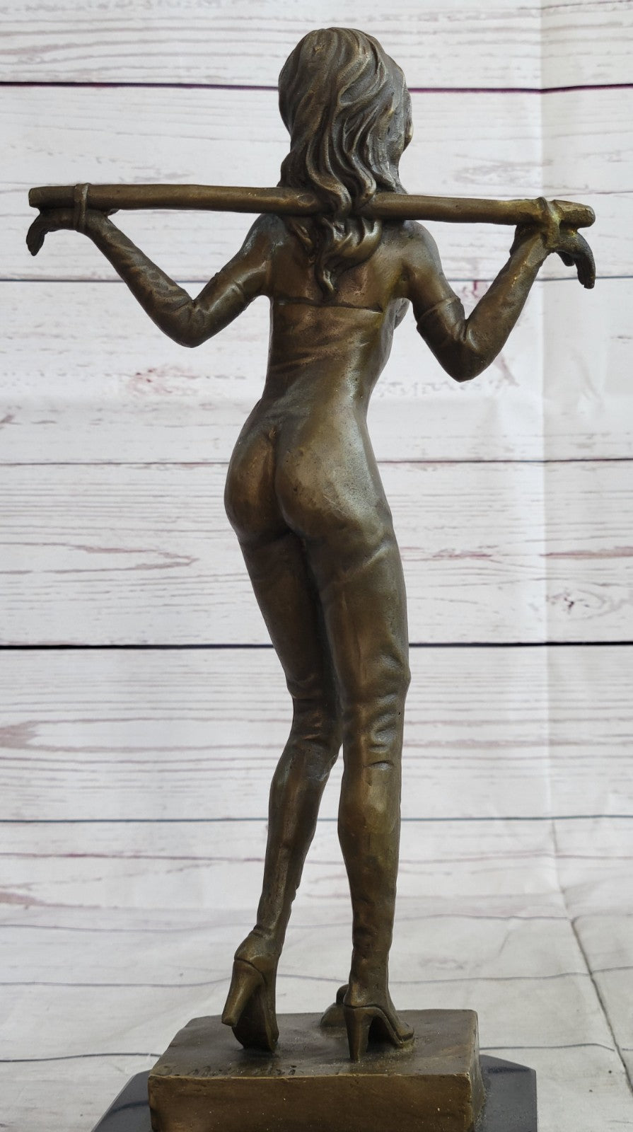 German Sexual Nude Girl Sculpture Hot Cast Erotic Bronze Artist Art Figurine LRG