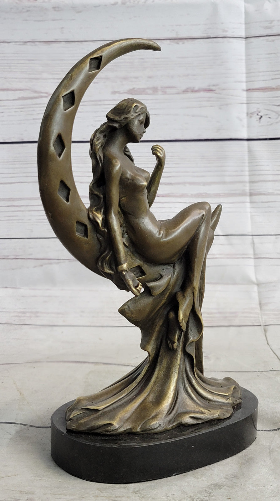 ~Augustine Moreau~100% Real Genuine Bronze Sexy Temptress Bronze Sculpture