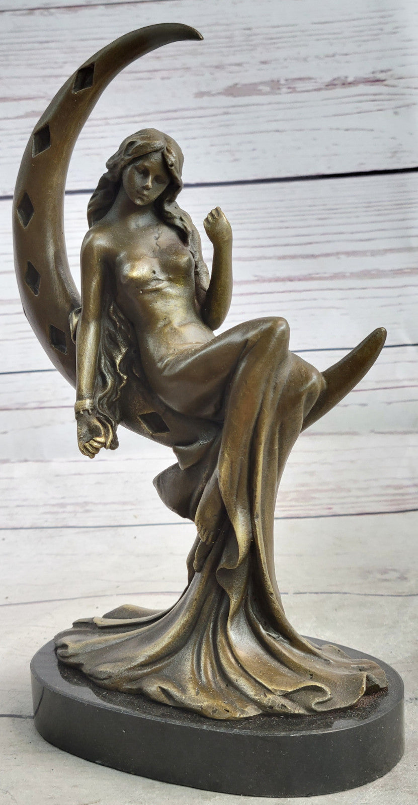 ~Augustine Moreau~100% Real Genuine Bronze Sexy Temptress Bronze Sculpture