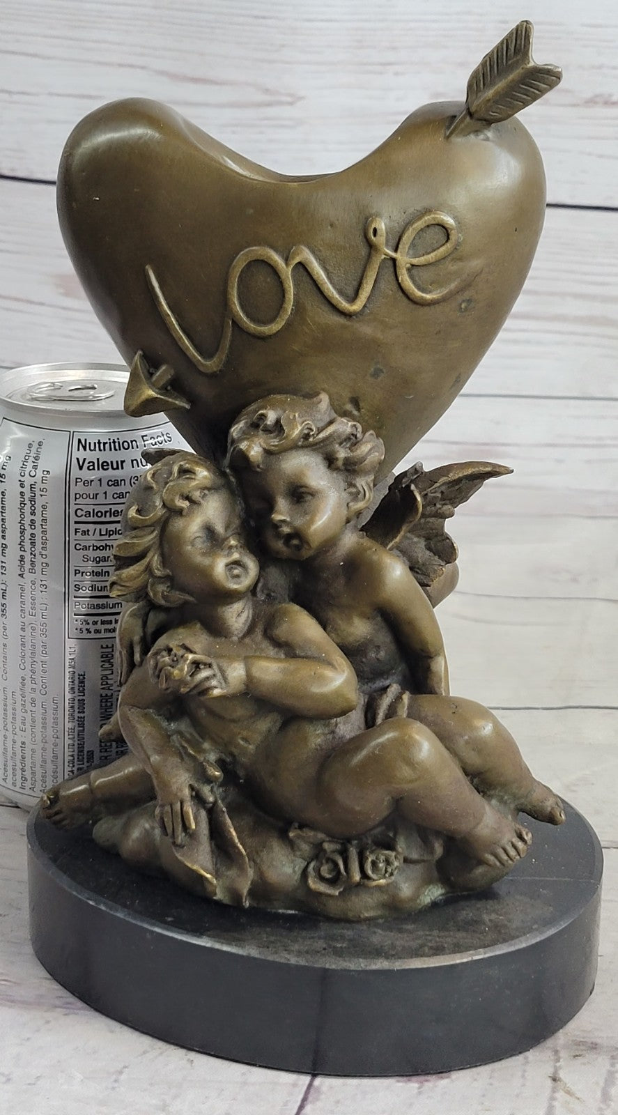 Handcrafted Detailed Candle Stick Love Lovers Candleholder Bronze Sculpture