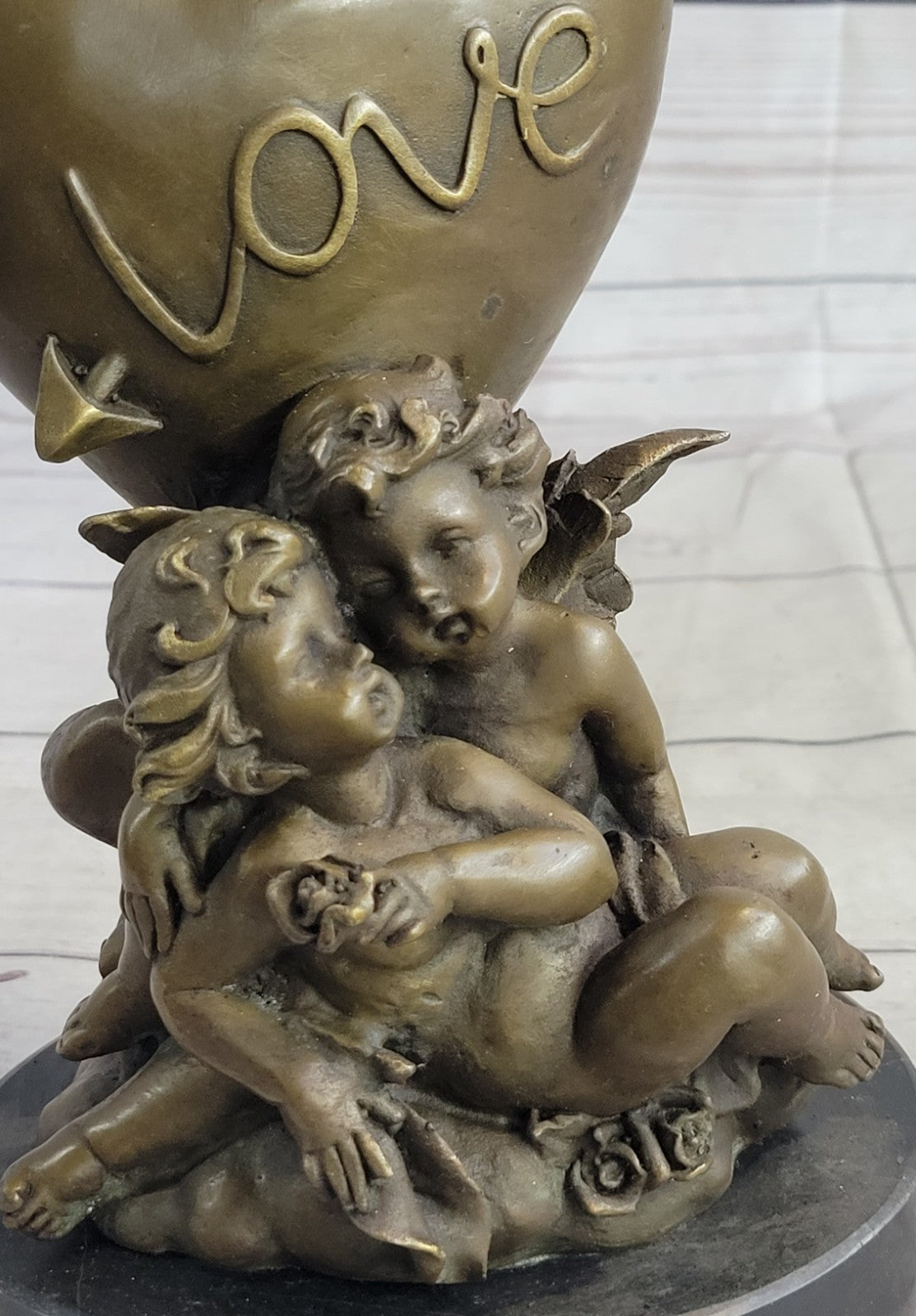 Handcrafted Detailed Candle Stick Love Lovers Candleholder Bronze Sculpture