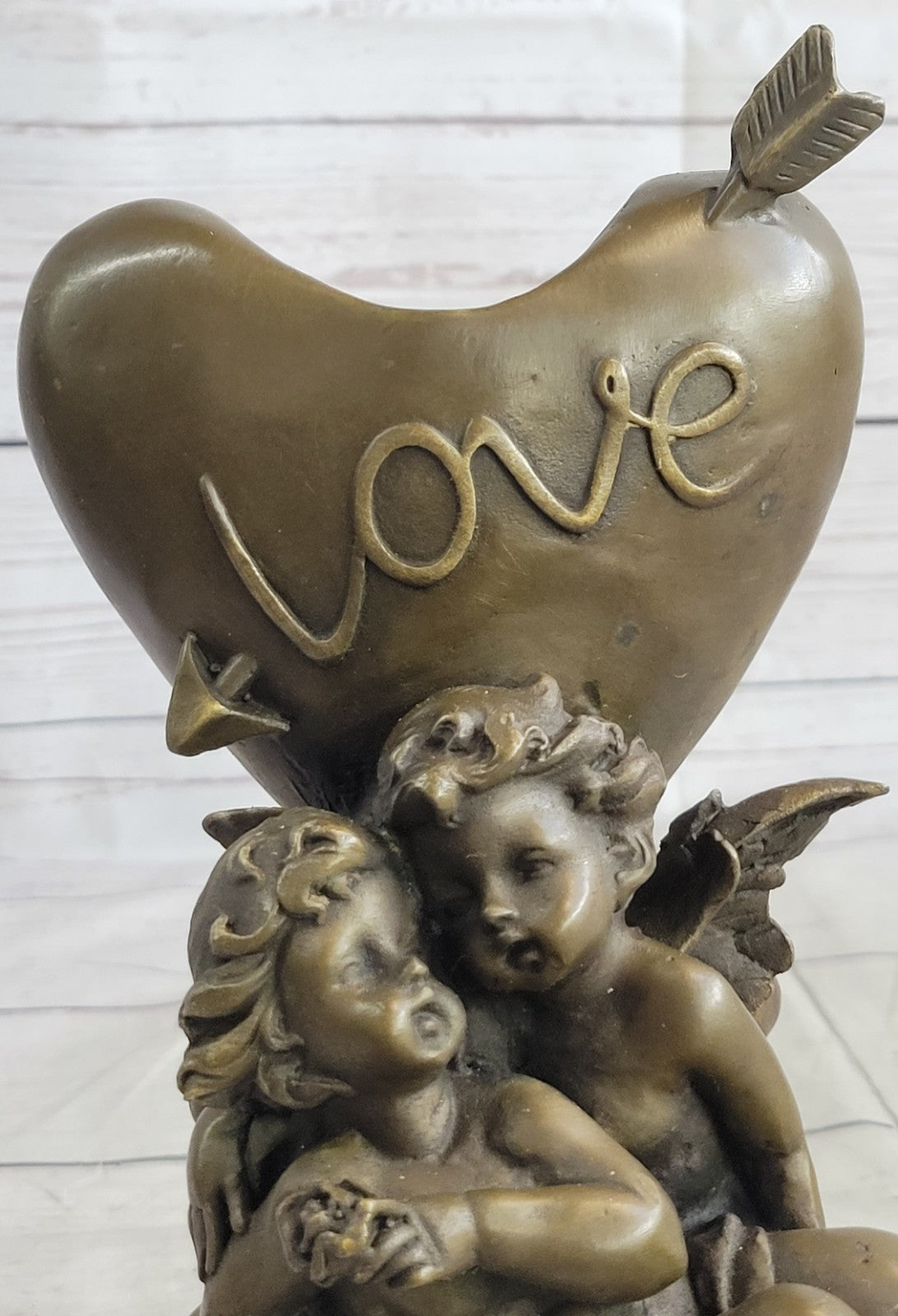 Handcrafted Detailed Candle Stick Love Lovers Candleholder Bronze Sculpture