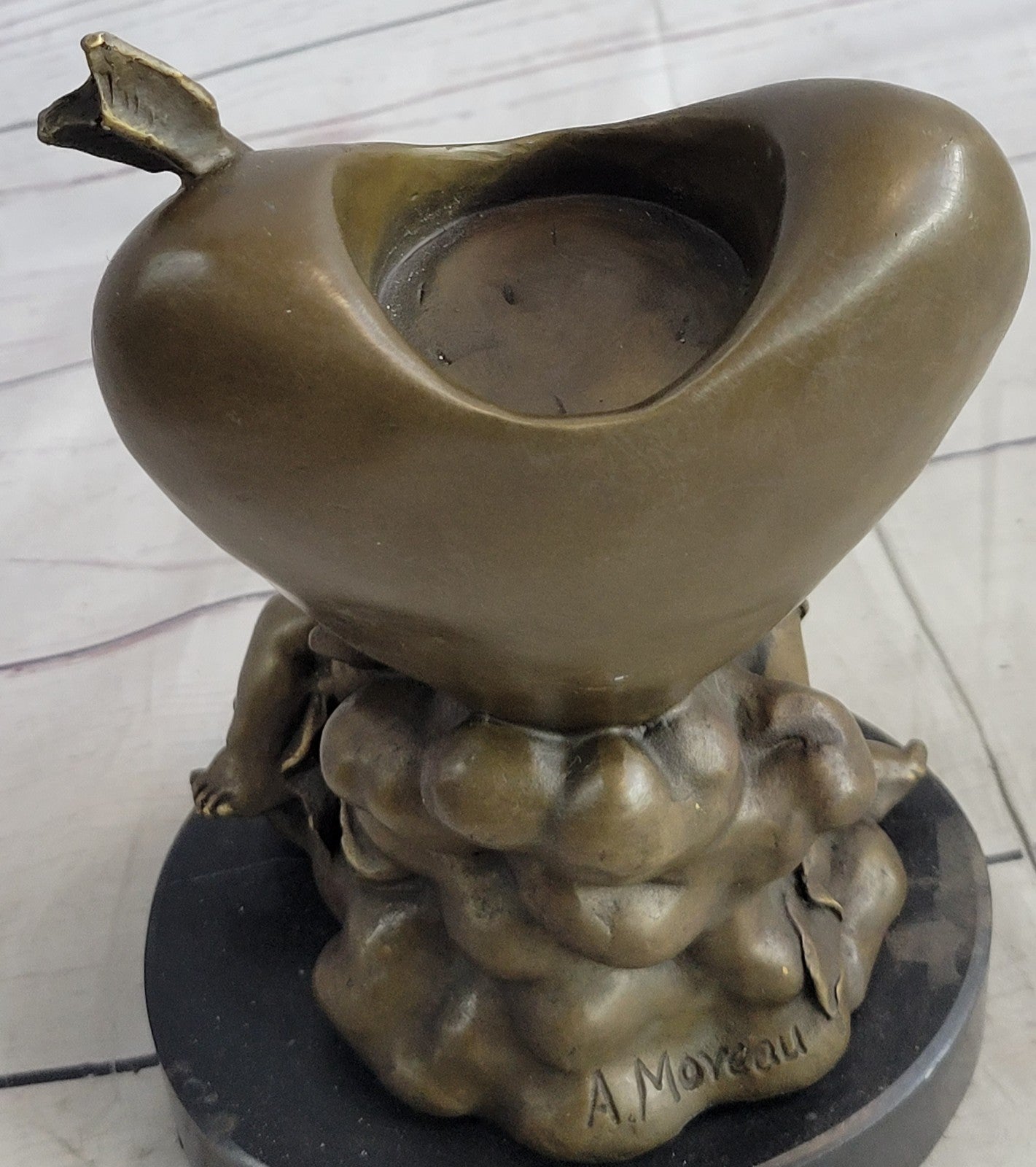 Handcrafted Detailed Candle Stick Love Lovers Candleholder Bronze Sculpture