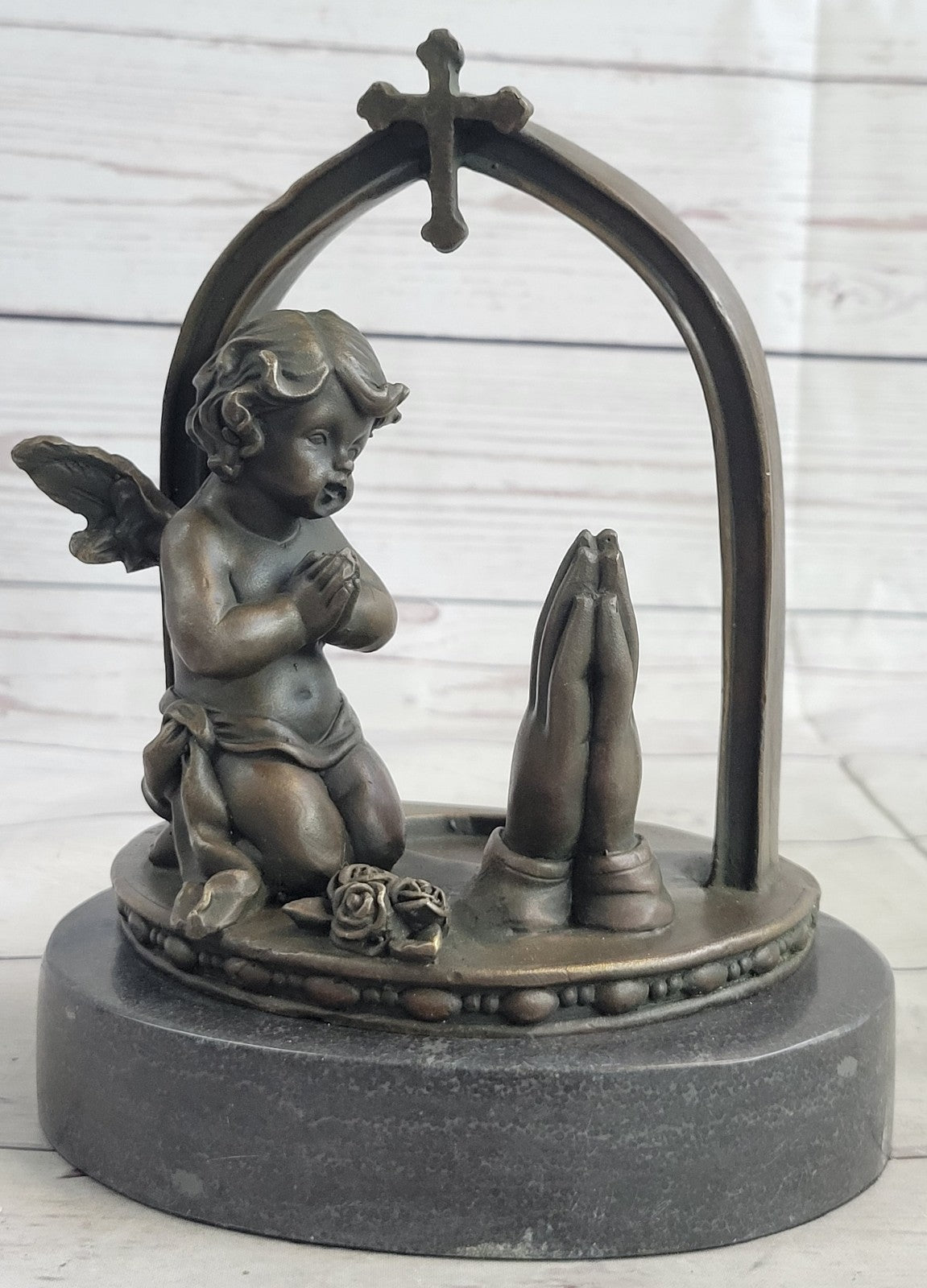 STUNNING MID Century GOTHIC GILT BRONZE WINGED ANGEL WITH INTRICATE DETAIL DEAL