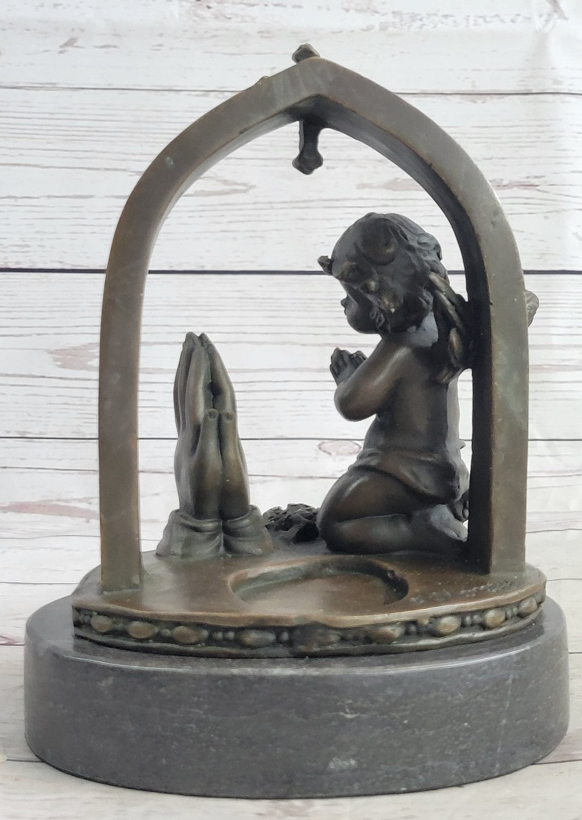 STUNNING MID Century GOTHIC GILT BRONZE WINGED ANGEL WITH INTRICATE DETAIL DEAL