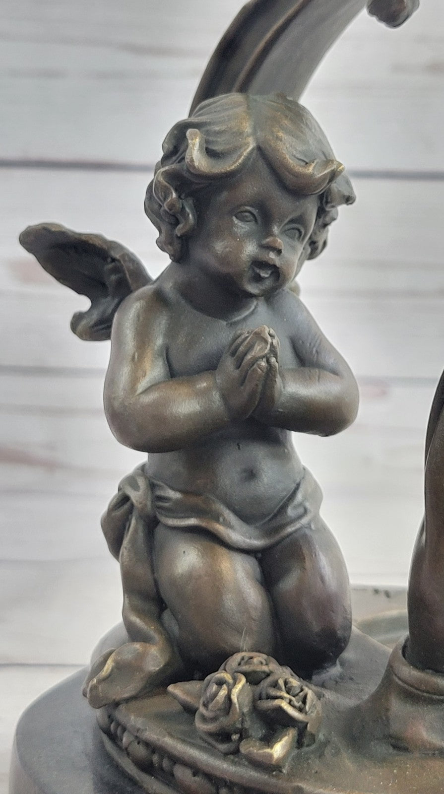 STUNNING MID Century GOTHIC GILT BRONZE WINGED ANGEL WITH INTRICATE DETAIL DEAL