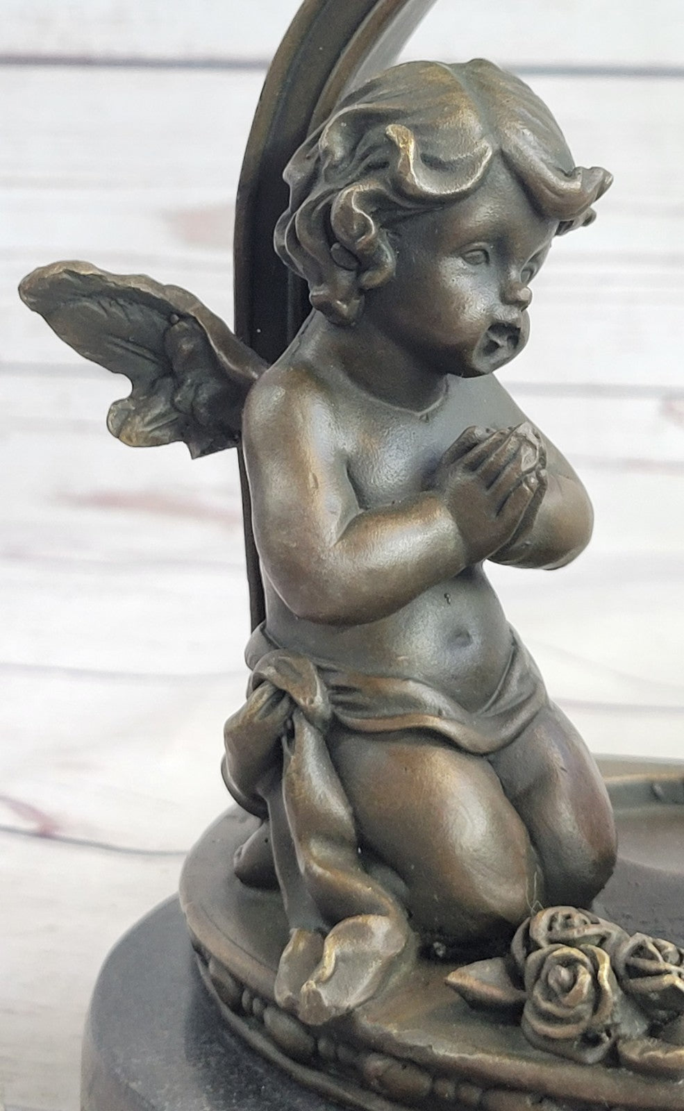 STUNNING MID Century GOTHIC GILT BRONZE WINGED ANGEL WITH INTRICATE DETAIL DEAL