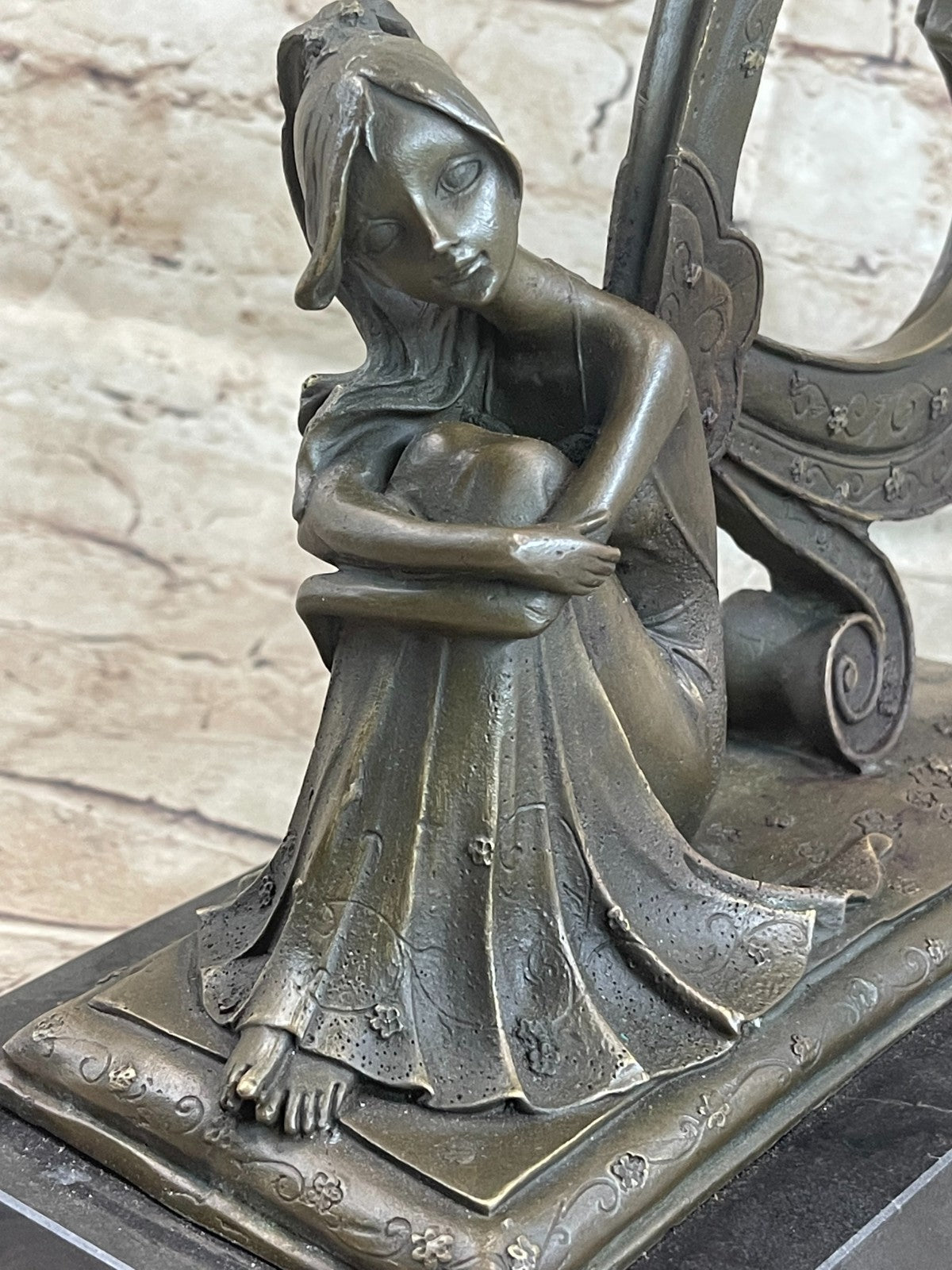 Art Deco Hand Made Angel Fairy Valentine Day Gift Bronze Classic Artwork