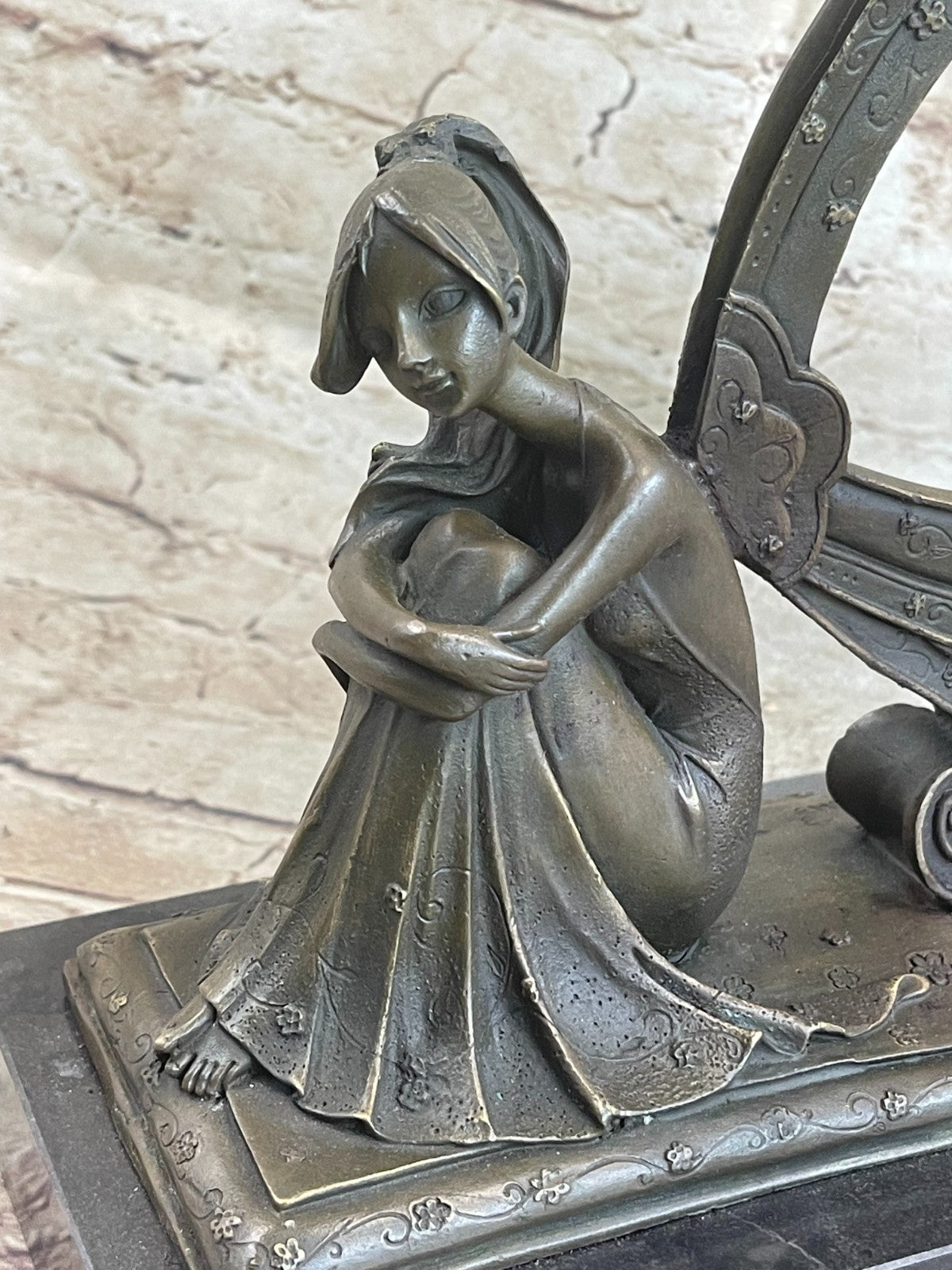 Art Deco Hand Made Angel Fairy Valentine Day Gift Bronze Classic Artwork