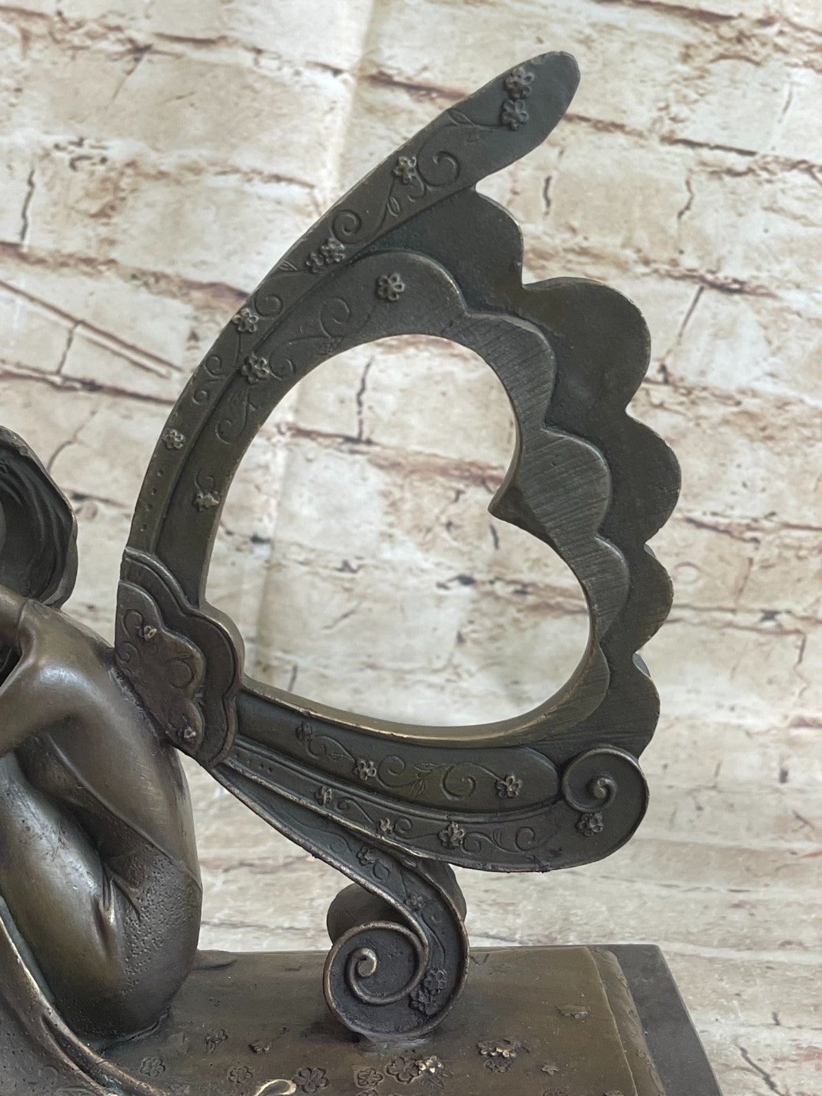 Art Deco Hand Made Angel Fairy Valentine Day Gift Bronze Classic Artwork