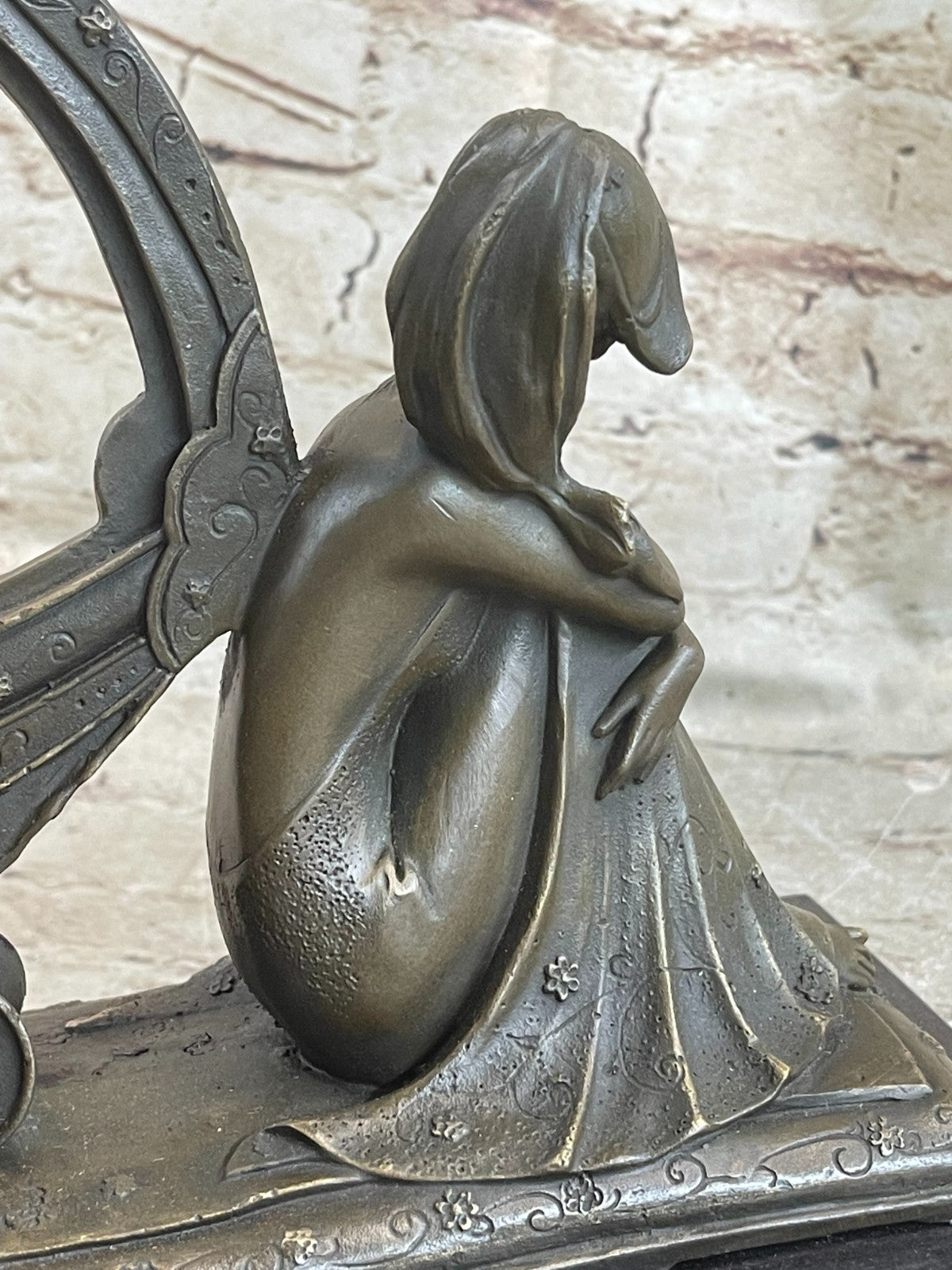 Art Deco Hand Made Angel Fairy Valentine Day Gift Bronze Classic Artwork