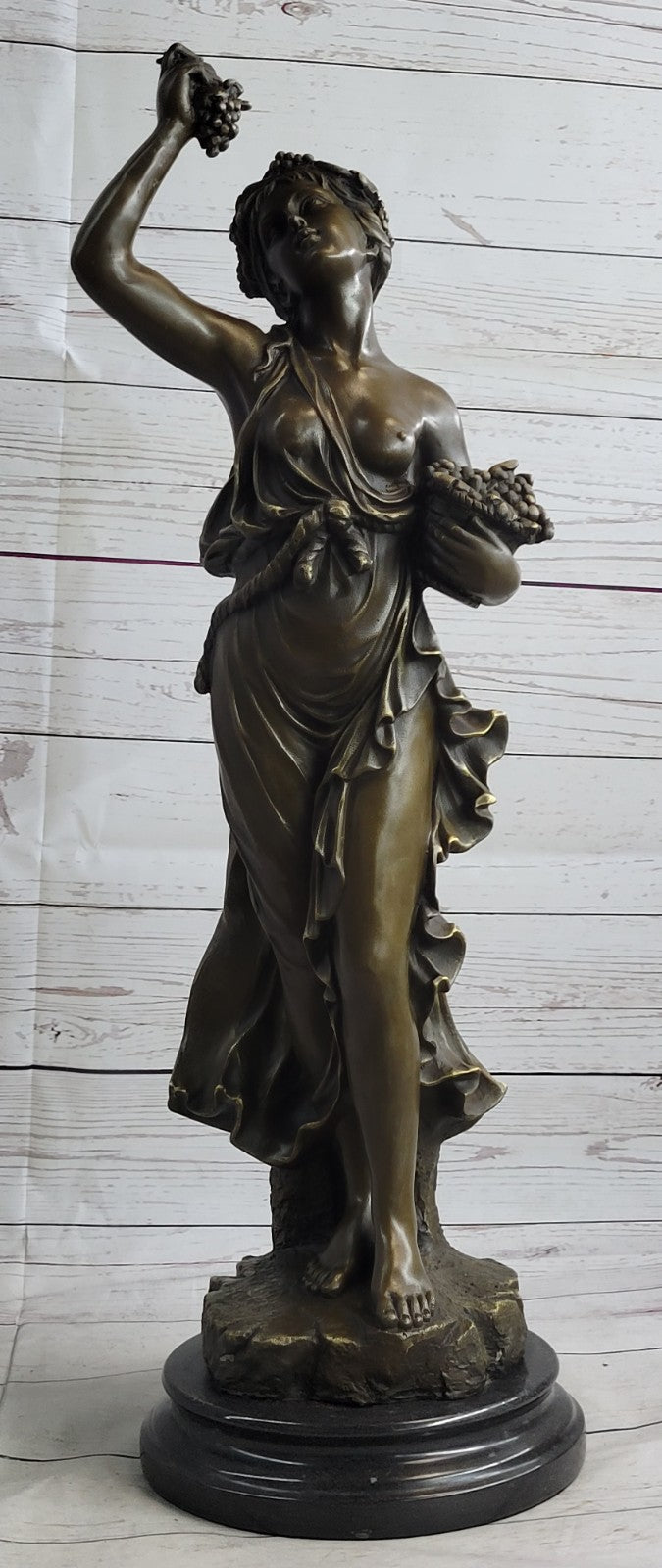 Bronze Original Sexy Hot Cast Fall Autumn Harvest Season French Sculpture Statue