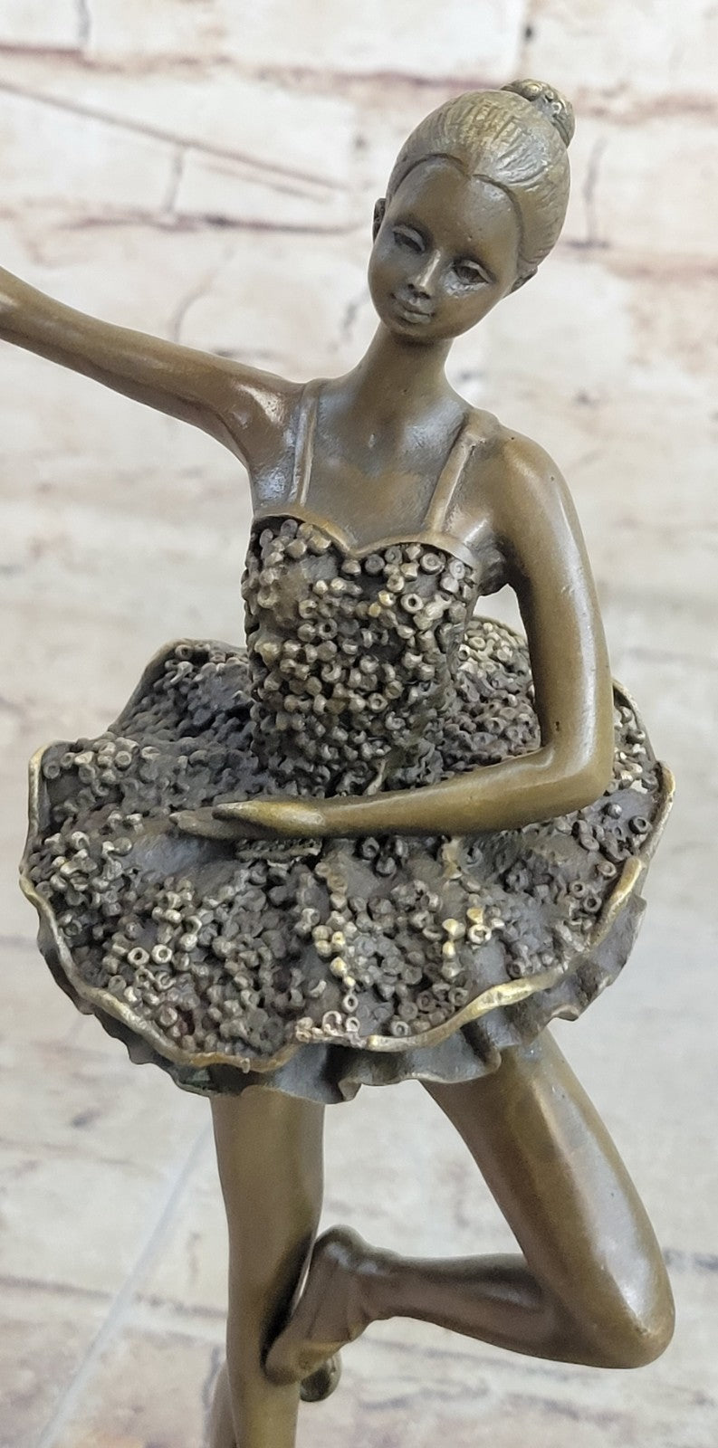 Handcrafted Detail Ballerina with Tutu Bronze Sculpture Signed Original Milo