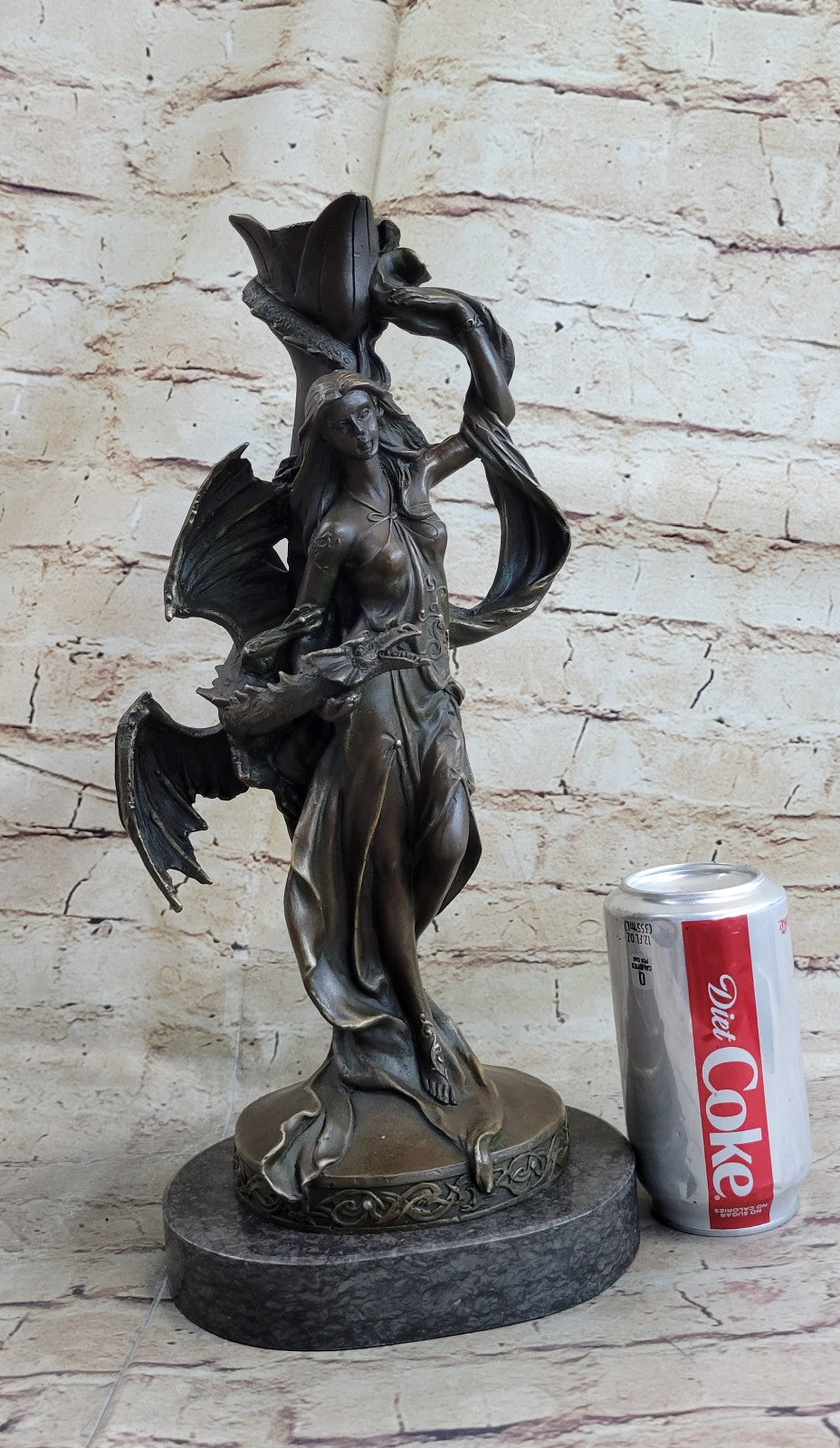 Charming Beauty Lady Figurine Statue Candlestick Bronze Candle Holder Adornment