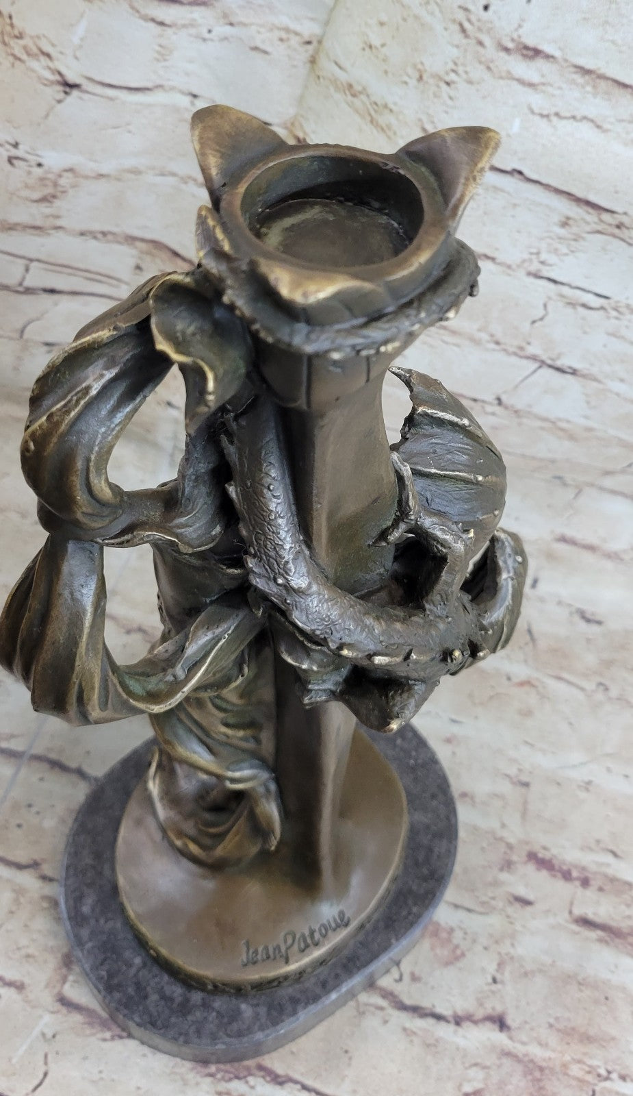 Charming Beauty Lady Figurine Statue Candlestick Bronze Candle Holder Adornment