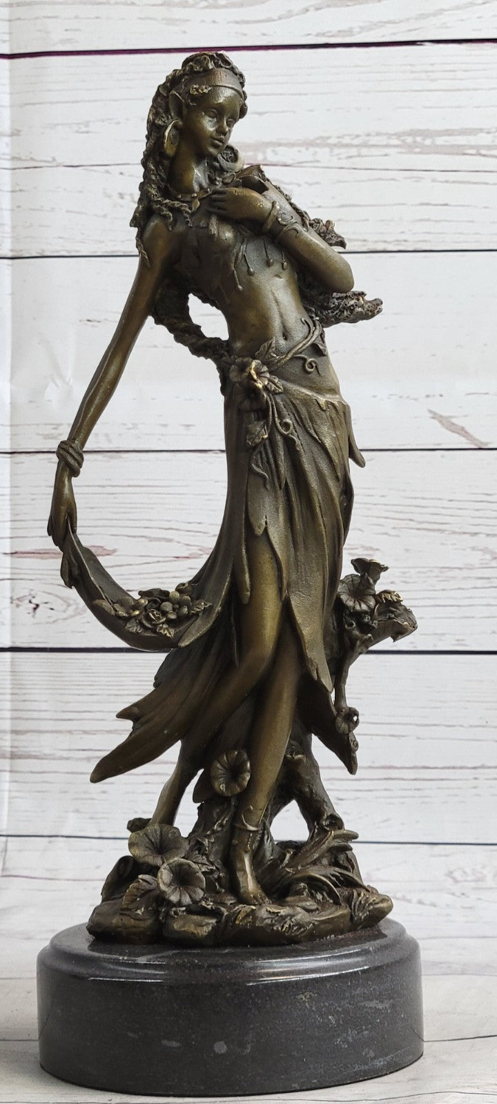 Girl With Angelic Face Bronze Figurine Signed Kassin Art Nouveau Sculpture Gift