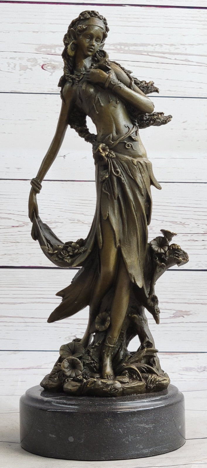 Girl With Angelic Face Bronze Figurine Signed Kassin Art Nouveau Sculpture Gift
