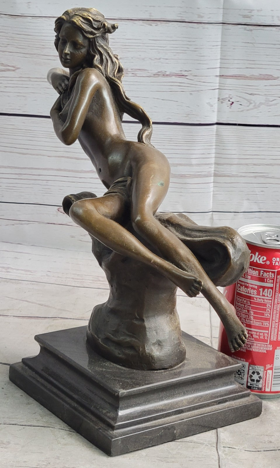 Art Deco Nude Erotic Nymph Bronze Statue Figure Marble Sculpture Figurine Gift