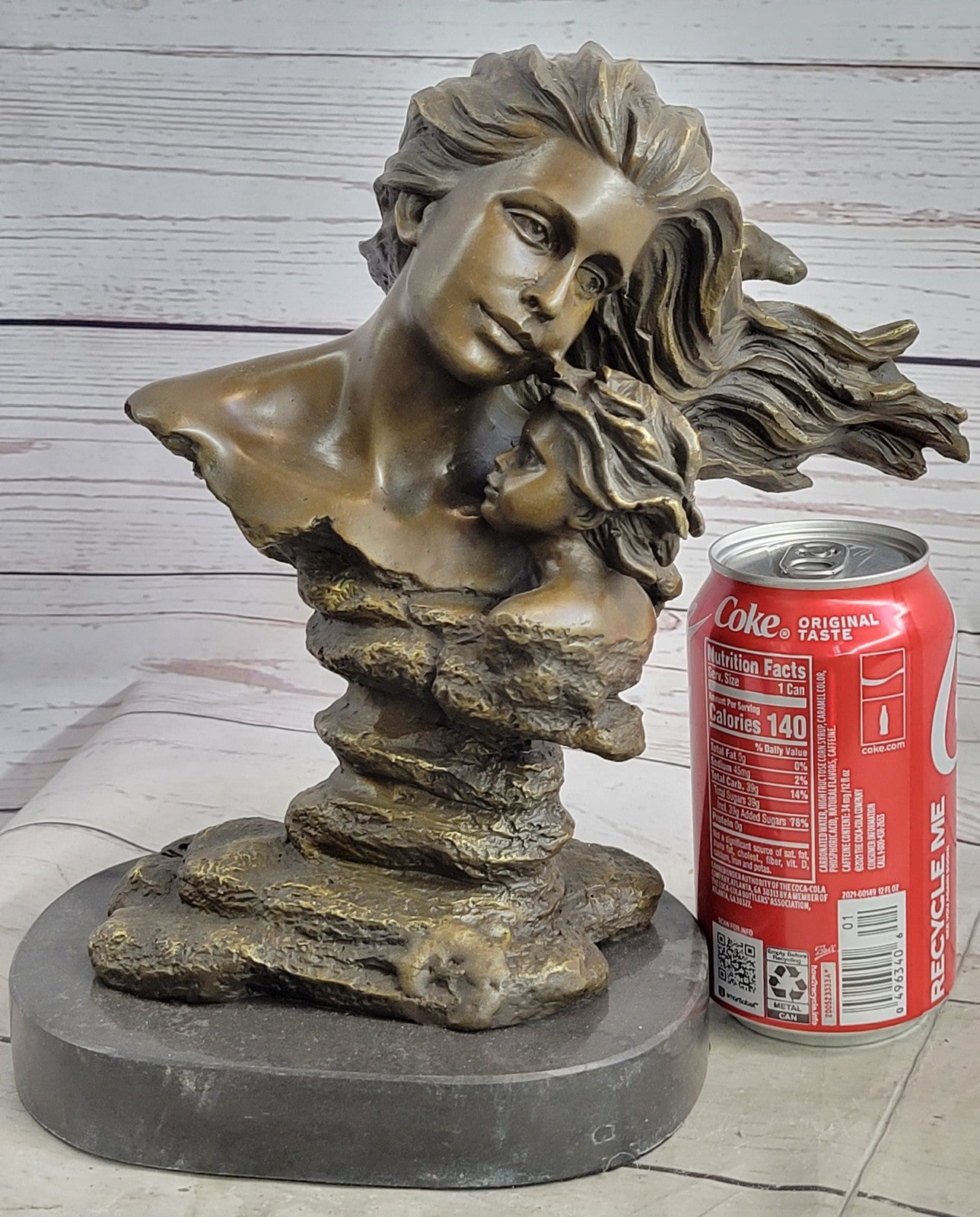 Mother Child Love Bronze Sculpture Handcrafted Figurine Figure Statue Art Deco