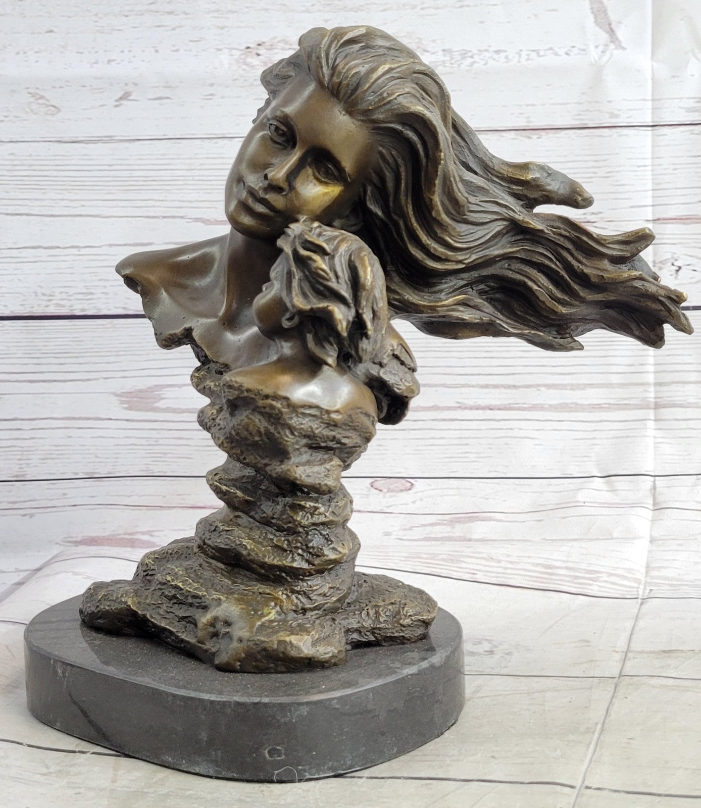 Mother Child Love Bronze Sculpture Handcrafted Figurine Figure Statue Art Deco