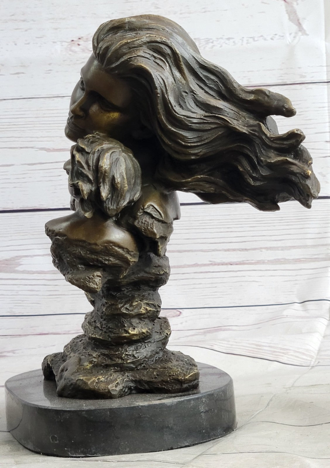 Mother Child Love Bronze Sculpture Handcrafted Figurine Figure Statue Art Deco